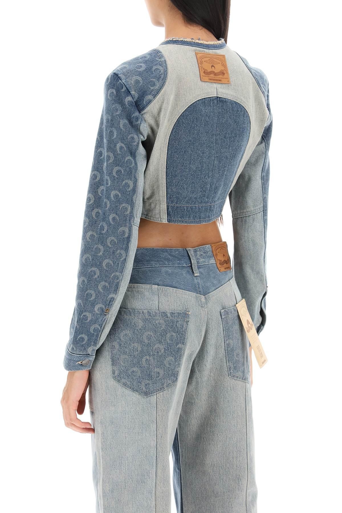 Regenerated denim cropped jacket - 4