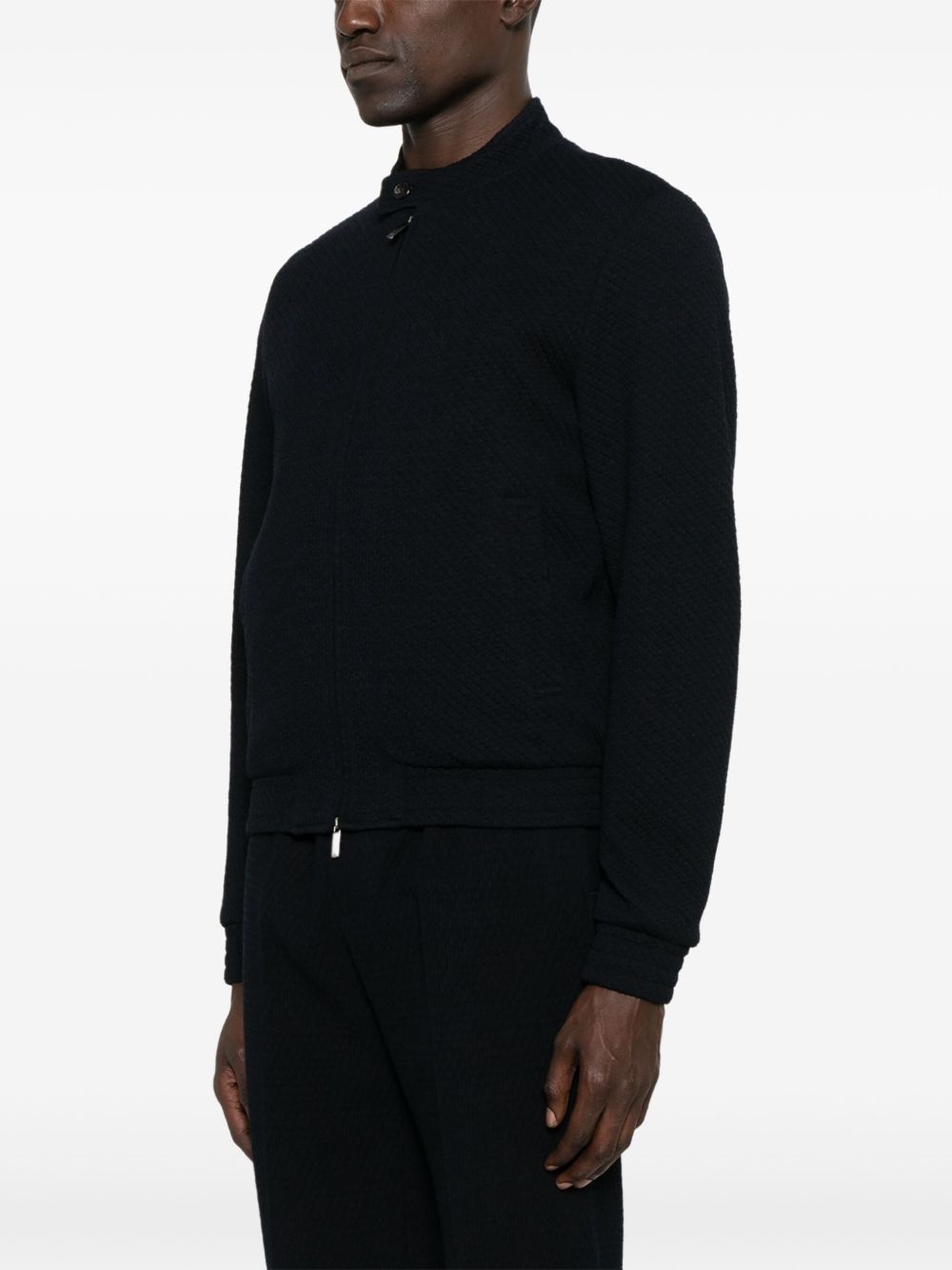 textured bomber jacket - 3
