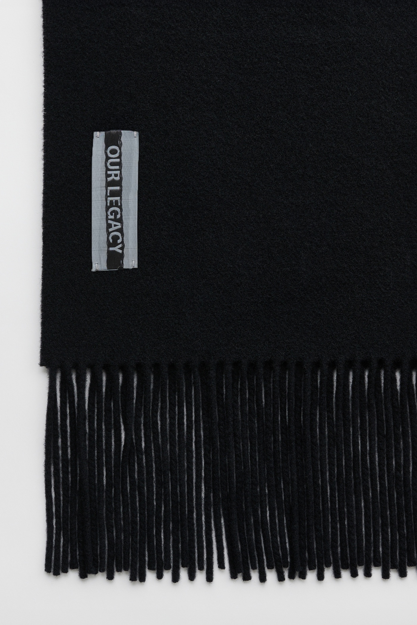 Estate Scarf Black Double Wool - 2