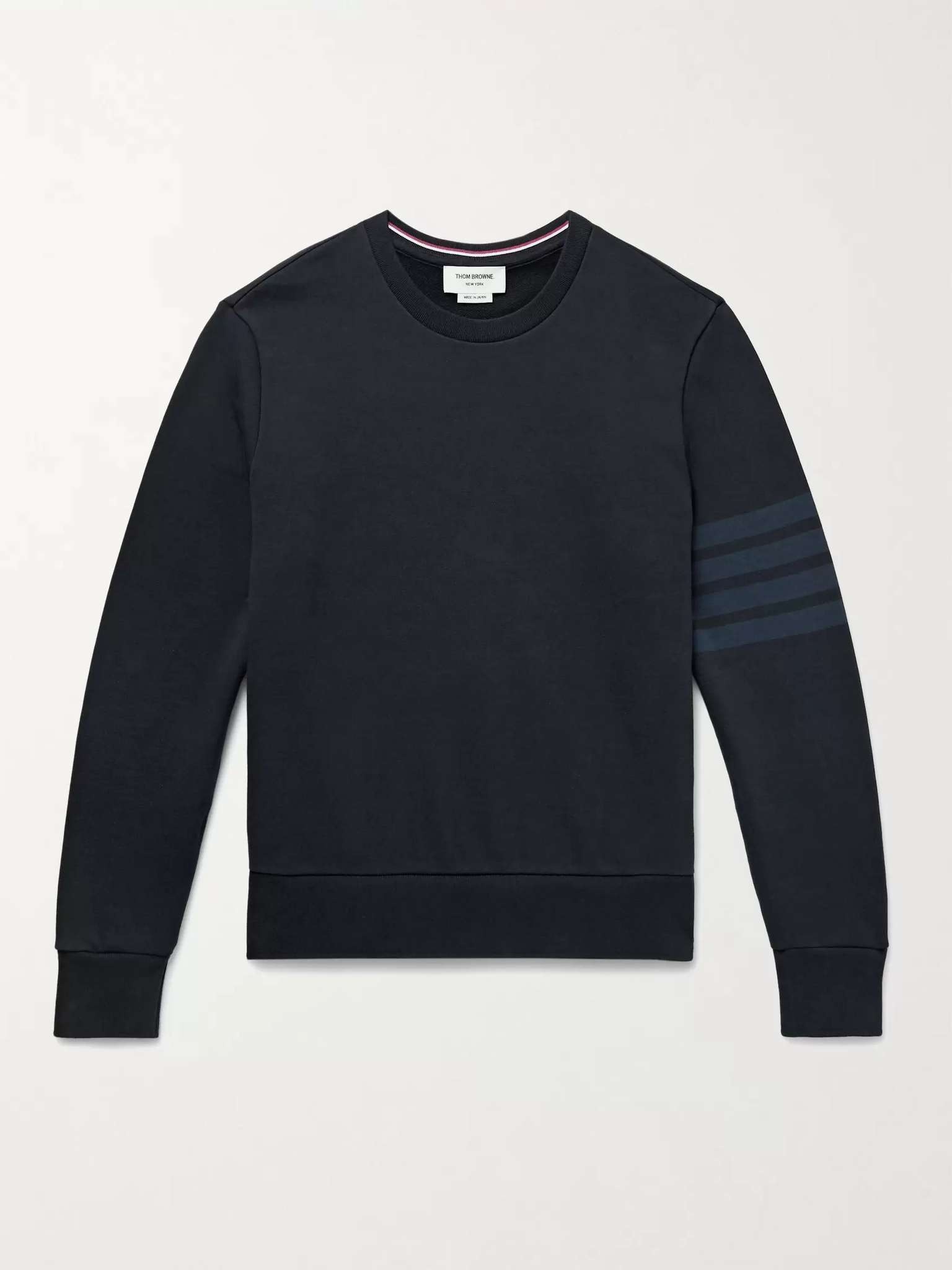 Slim-Fit Striped Loopback Cotton-Jersey Sweatshirt - 1