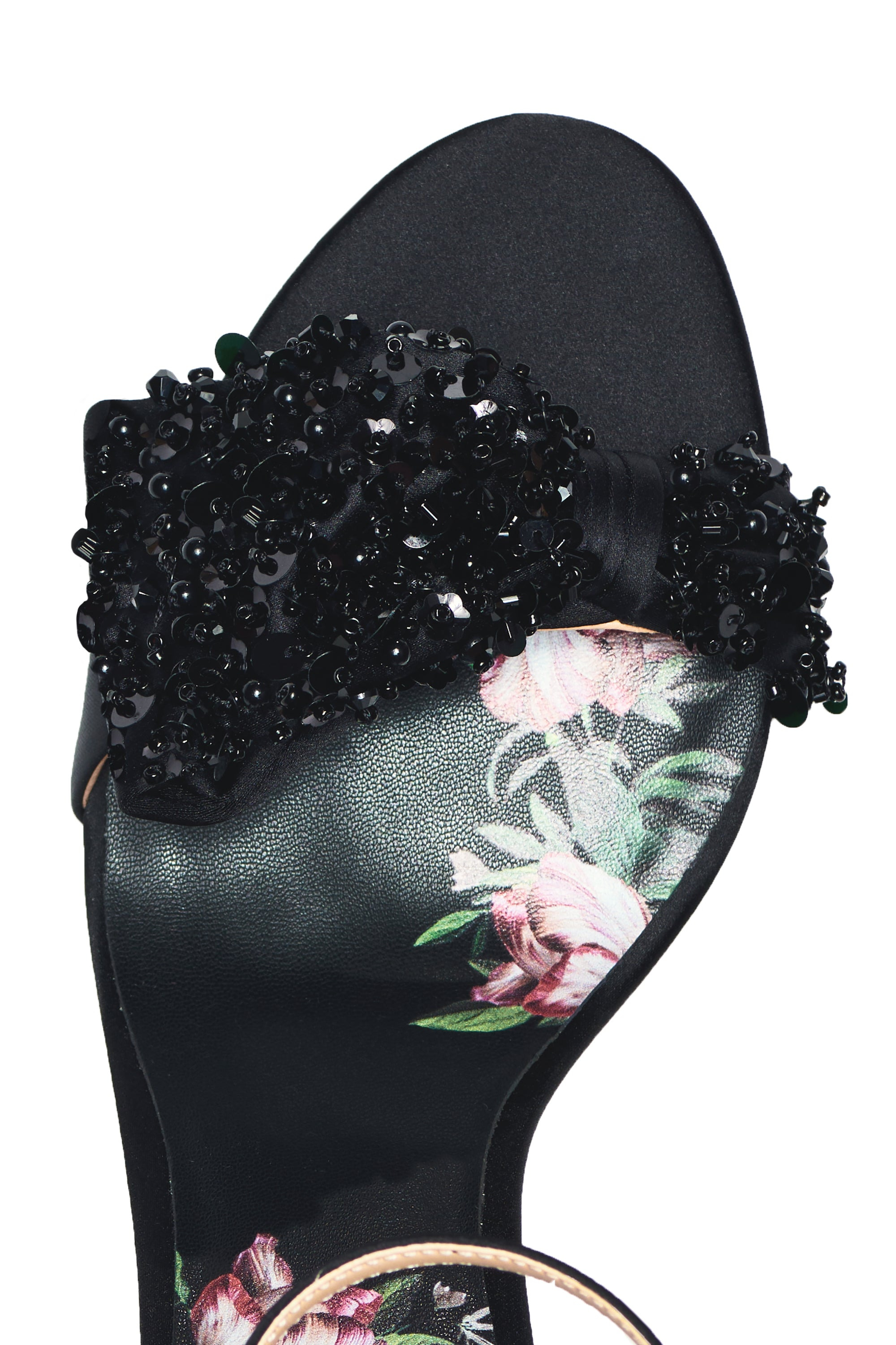 Chelsea Embellished Obi-Bow Open Toe - Black - 3
