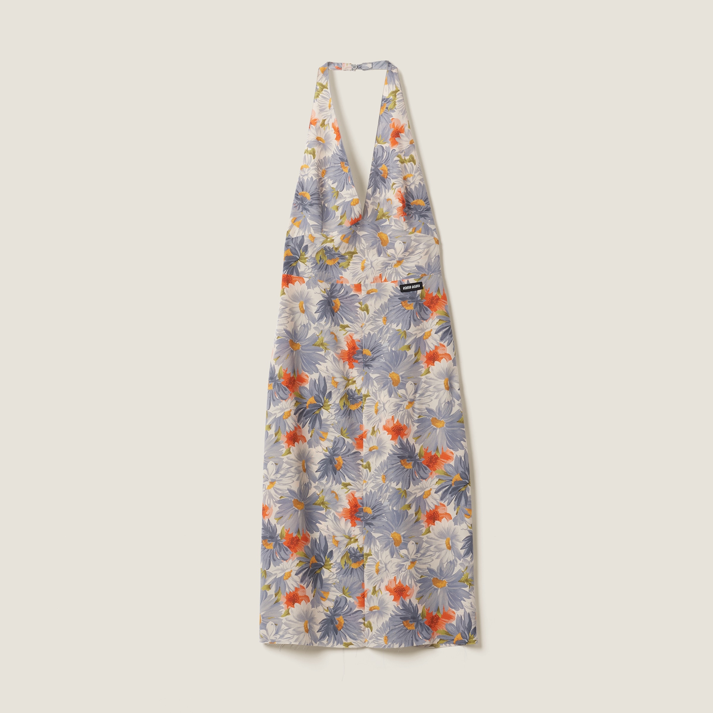 Floral print pleated marocain dress - 1