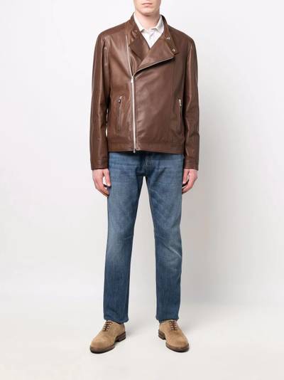 Brunello Cucinelli classic leather jacket outlook