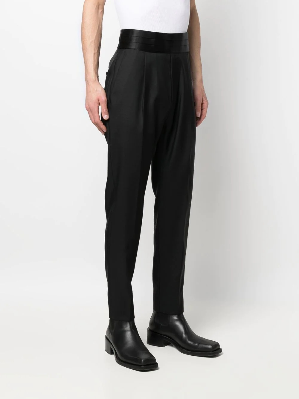 high-waisted tailored tuxedo trousers - 3