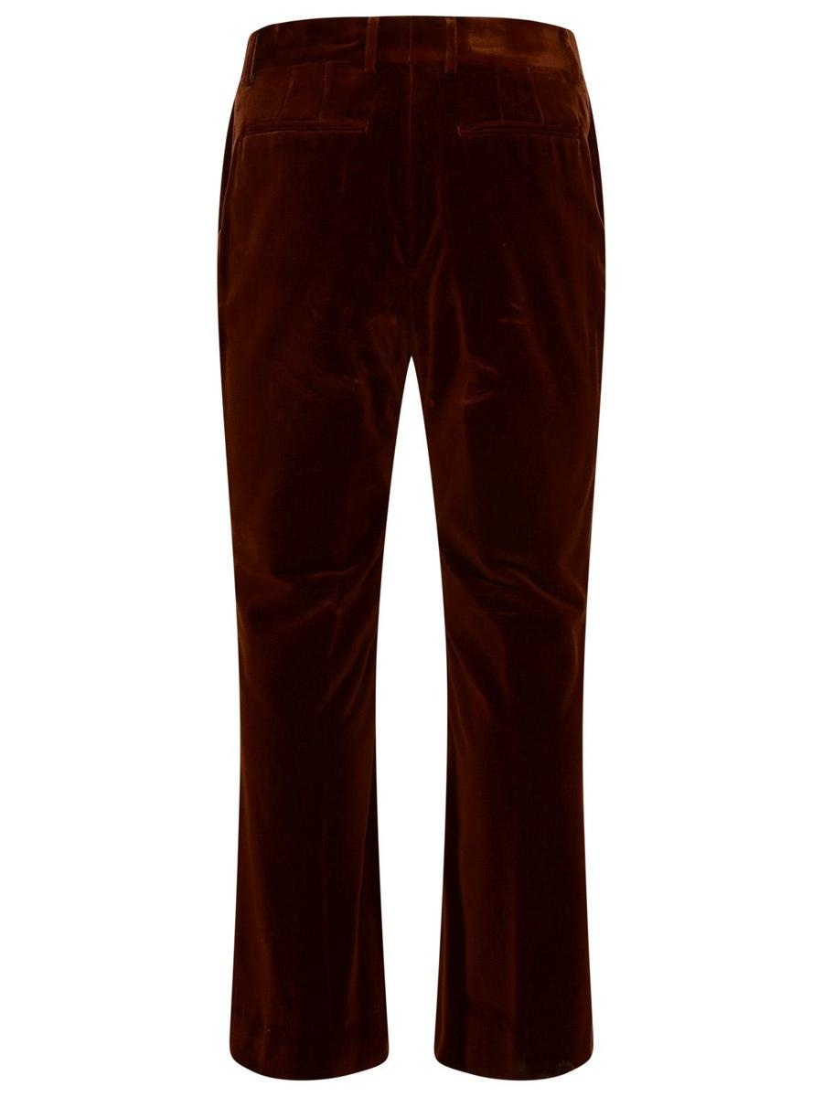 Palm Angels PALM ANGELS BROWN VELVET TROUSERS - 3