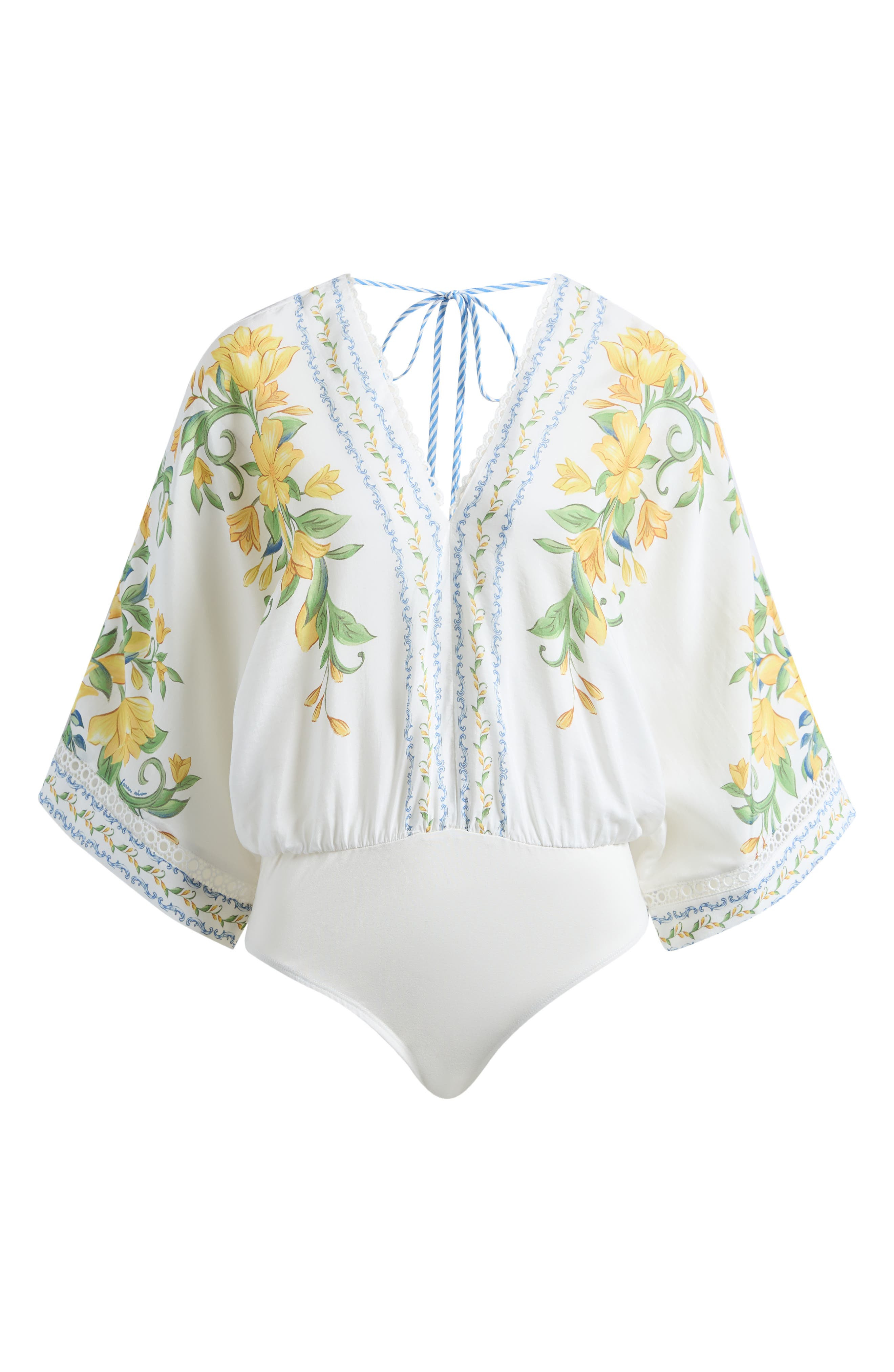 FARM Rio Sicily Dolman Sleeve Bodysuit in Off-White at Nordstrom - 6