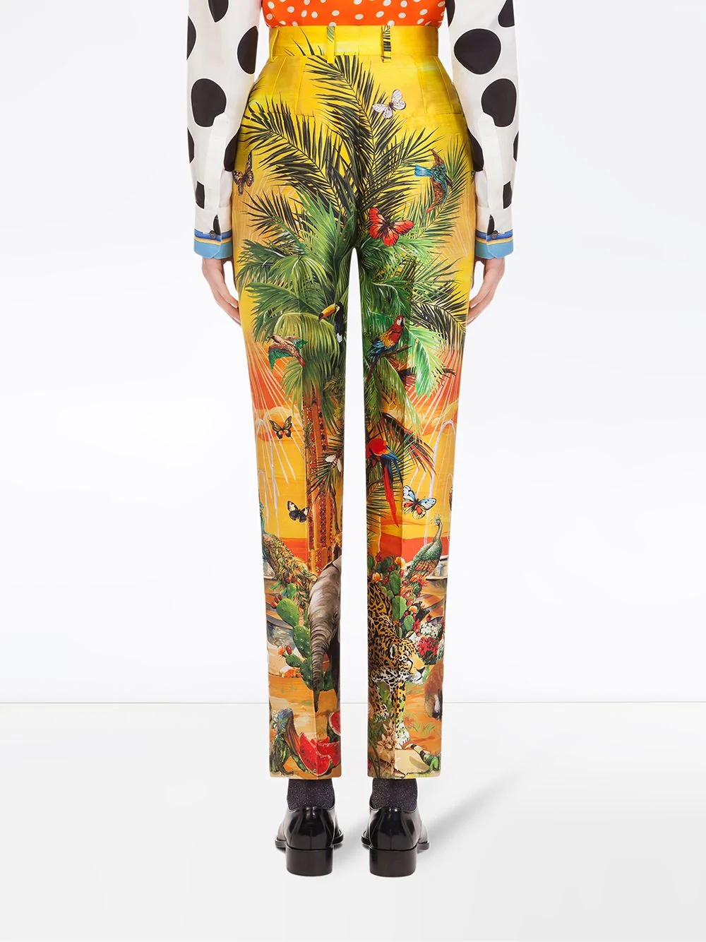 jungle-print trousers - 4