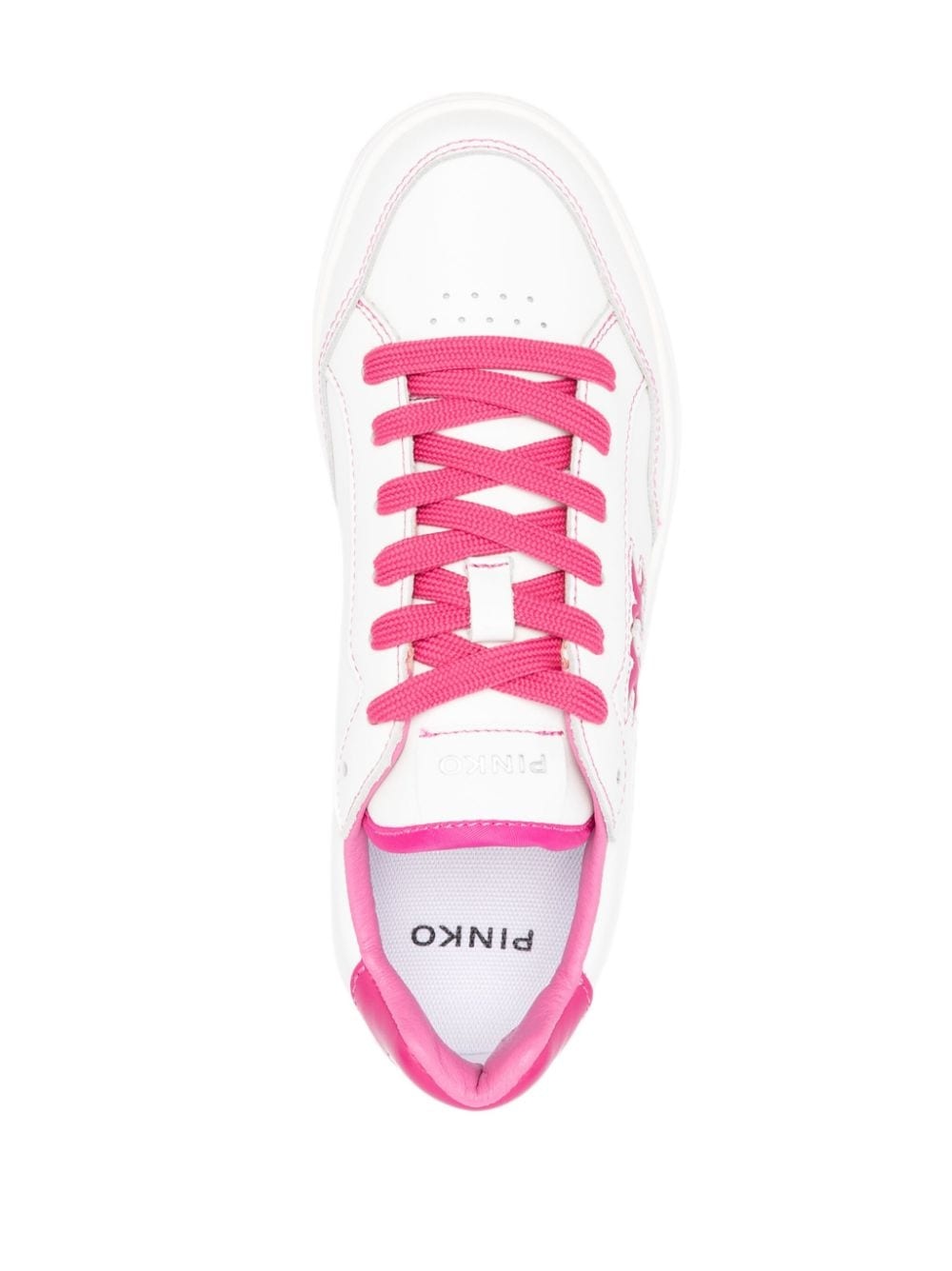 logo faux-leather sneakers - 4