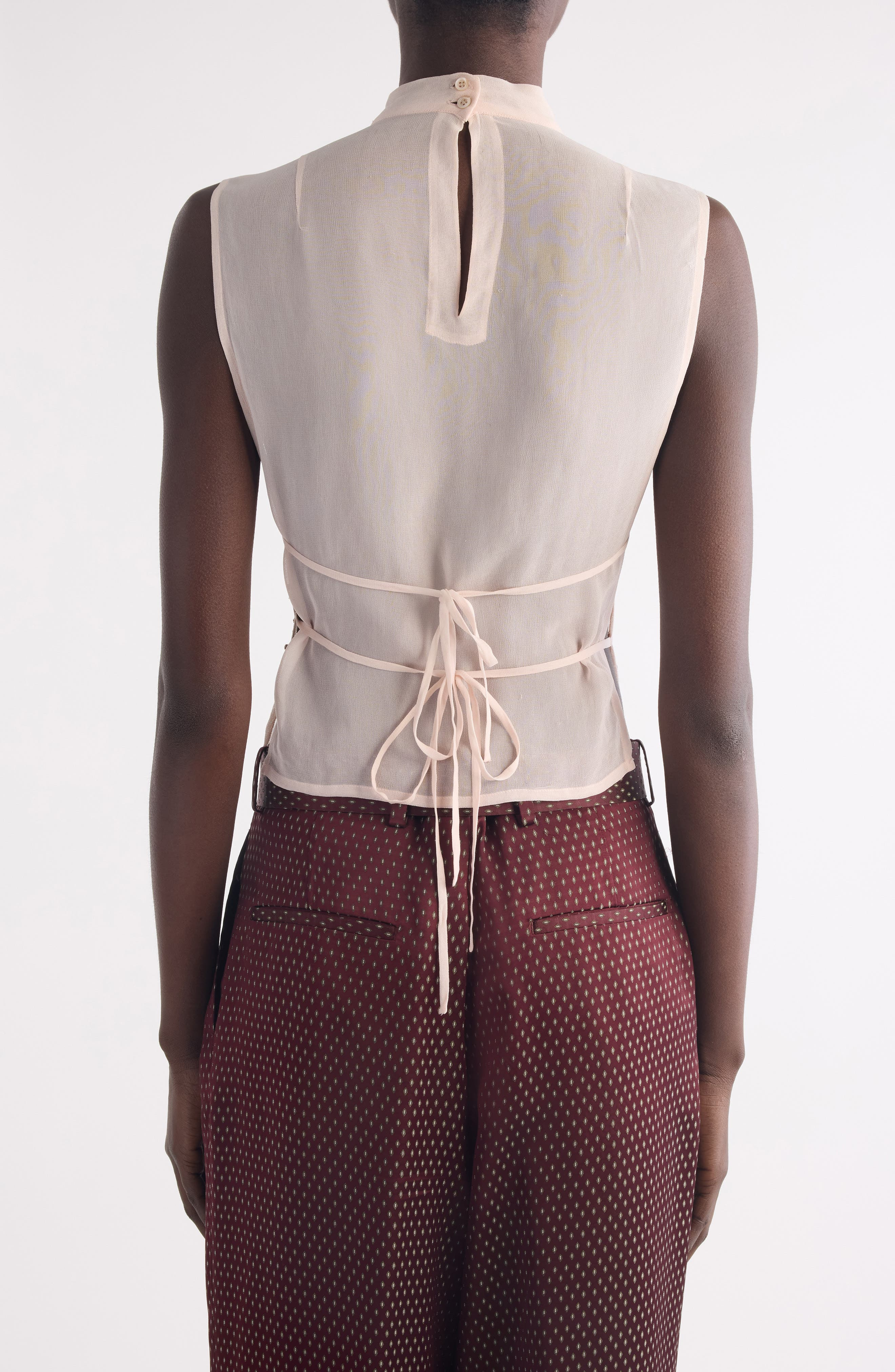 Dries Van Noten Carmasa Crystal Embellished Sleeveless Top in Blush at Nordstrom - 3