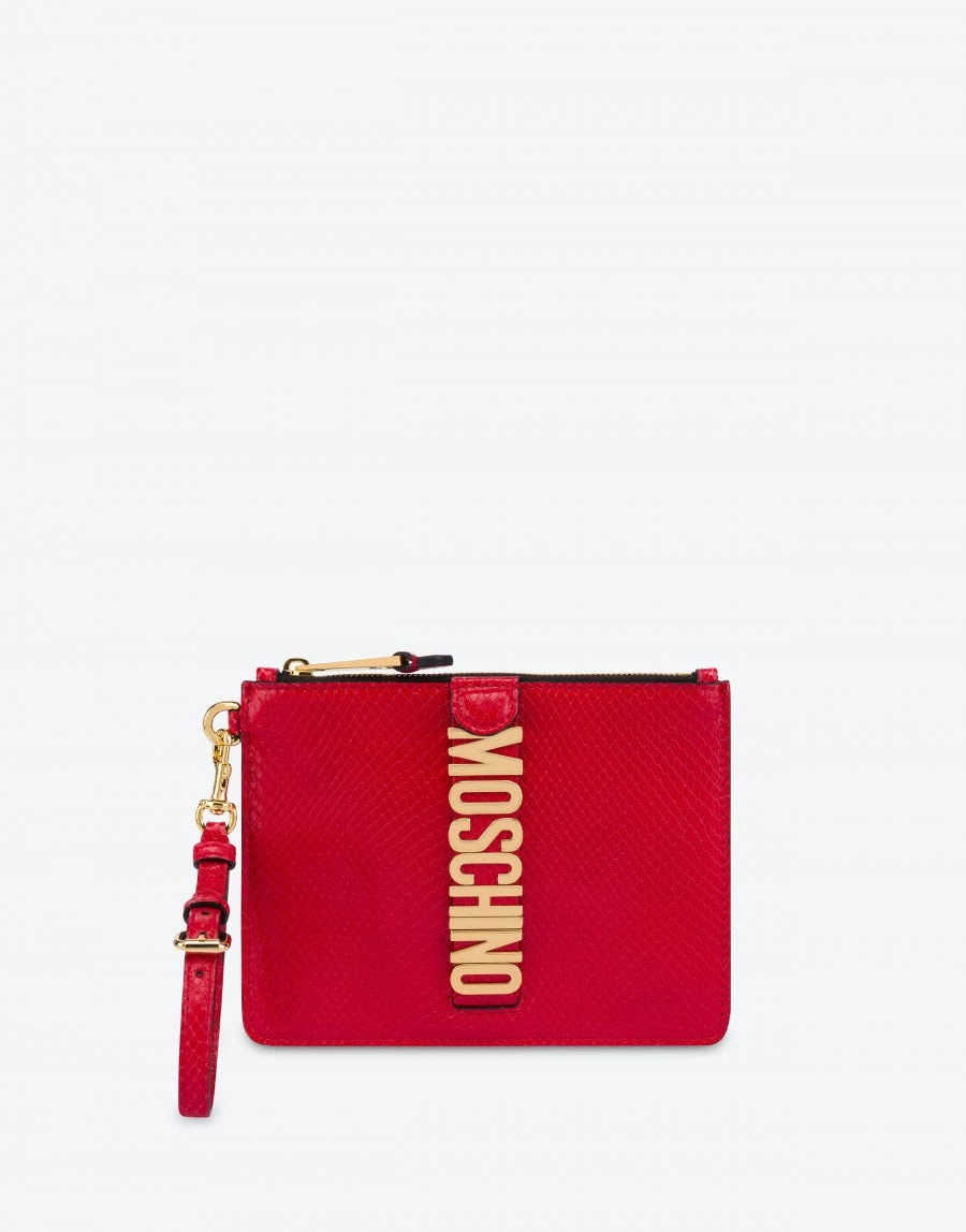 COUTURE BIKER CLUTCH WITH PYTHON PRINT - 1
