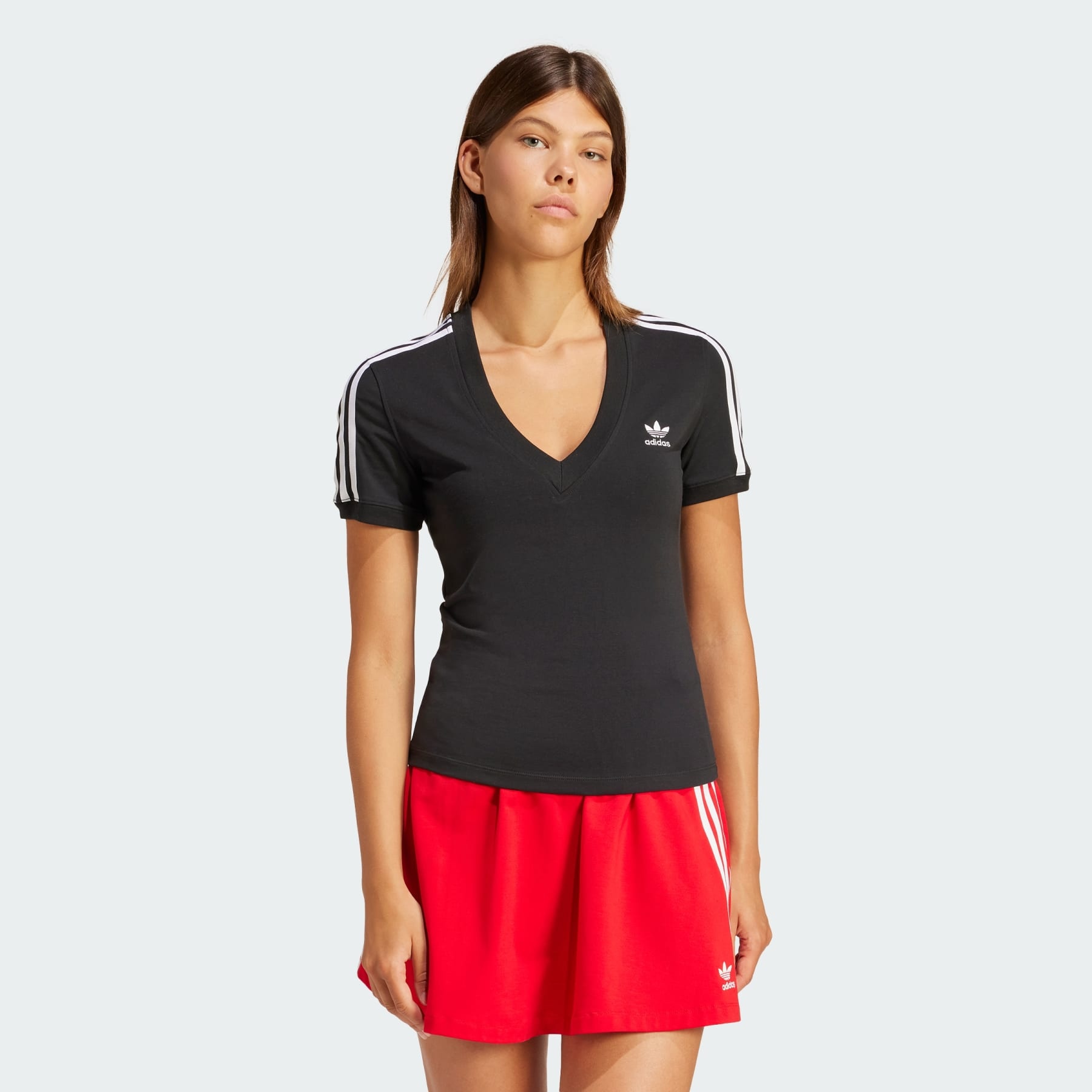adidas Adicolor 3-Stripes V-Neck Slim Tee | REVERSIBLE