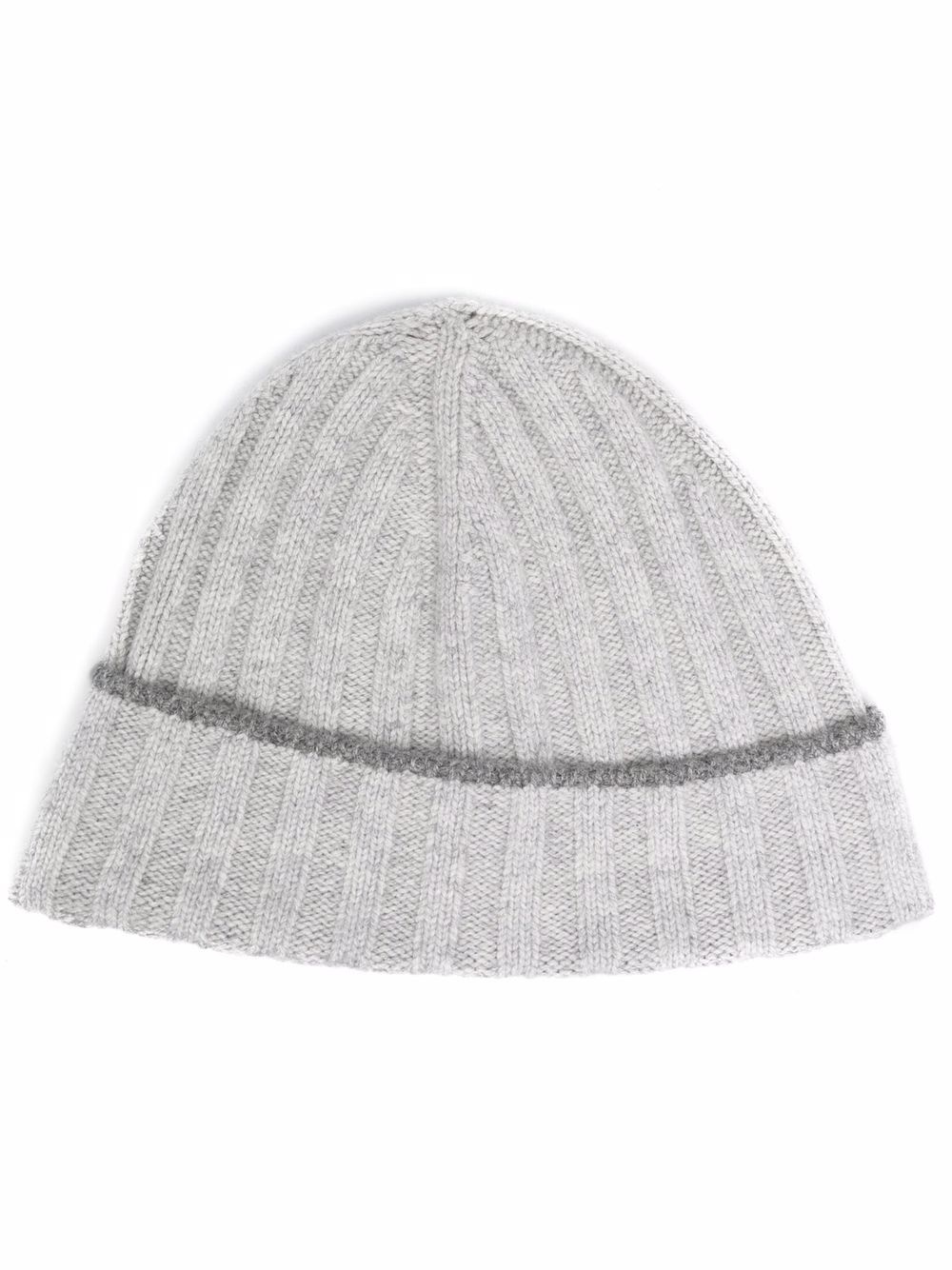 ribbed cashmere beanie - 1