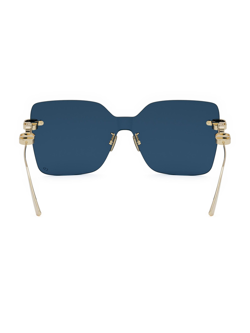 Women's CD Chain M1U 140MM Shield Sunglasses - Gold Dark Blue 5