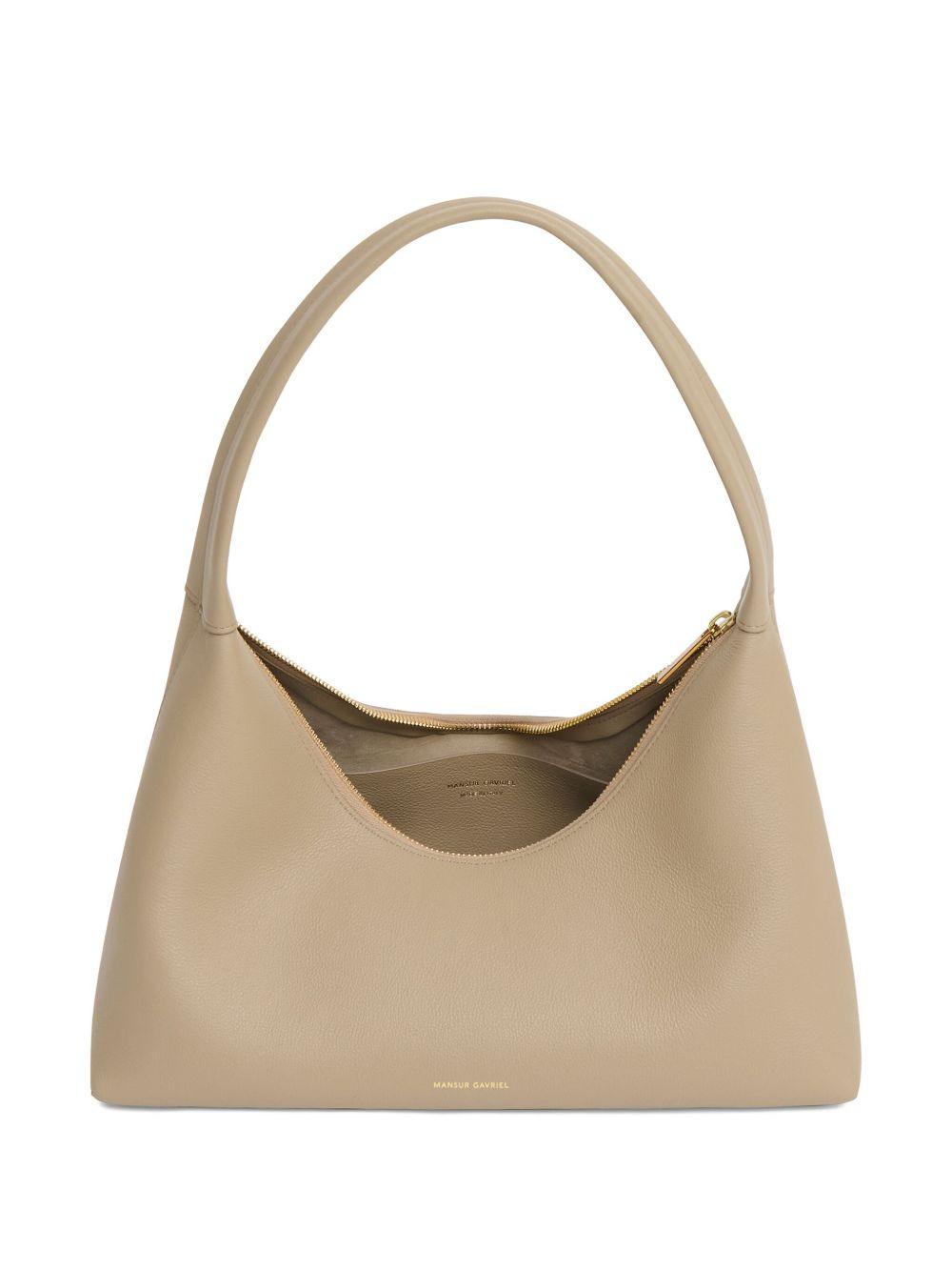 curved zip-fastening shoulder bag - 3
