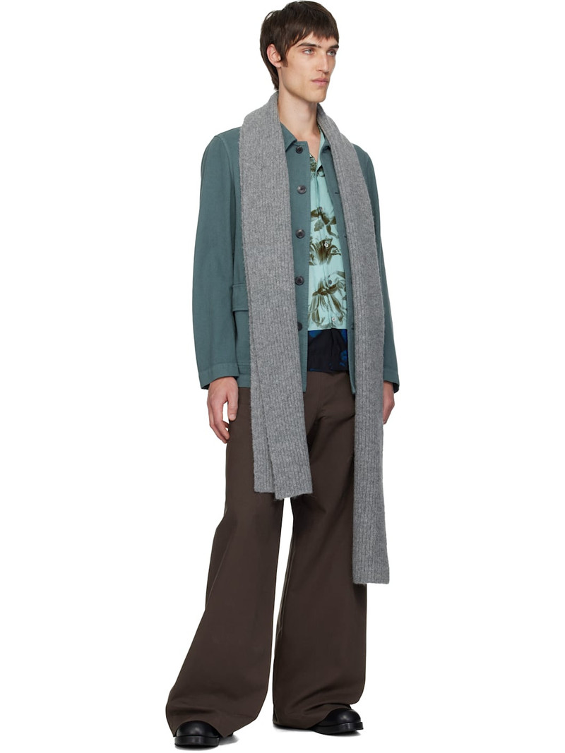 Dries Van Noten Gray Cotton Twill Jacket outlook