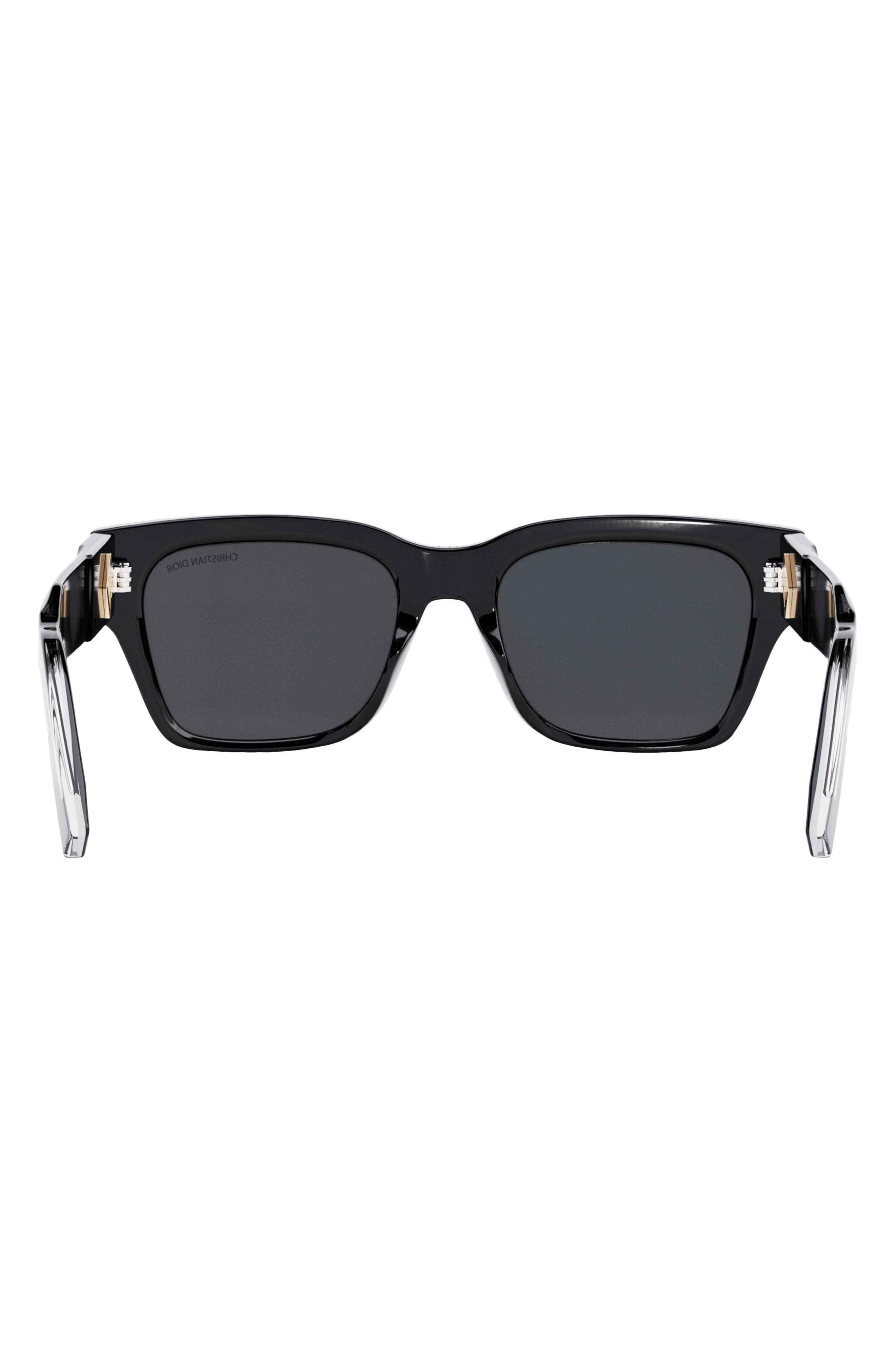 DIOR CD Diamond S2I 54mm Square Sunglasses in Shiny Black /Smoke at Nordstrom - 5