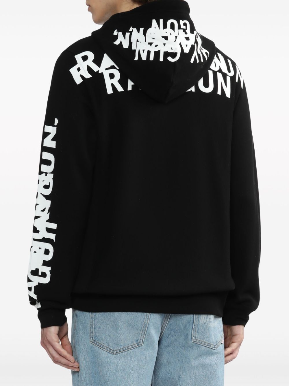 letter-print two-tone hoodie - 4