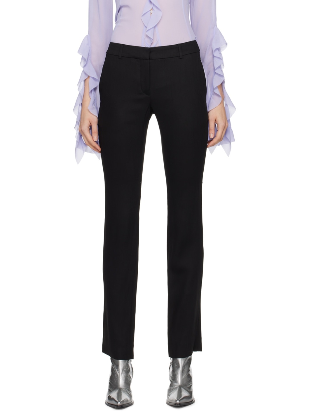 Black Wide-Leg Trousers - 1