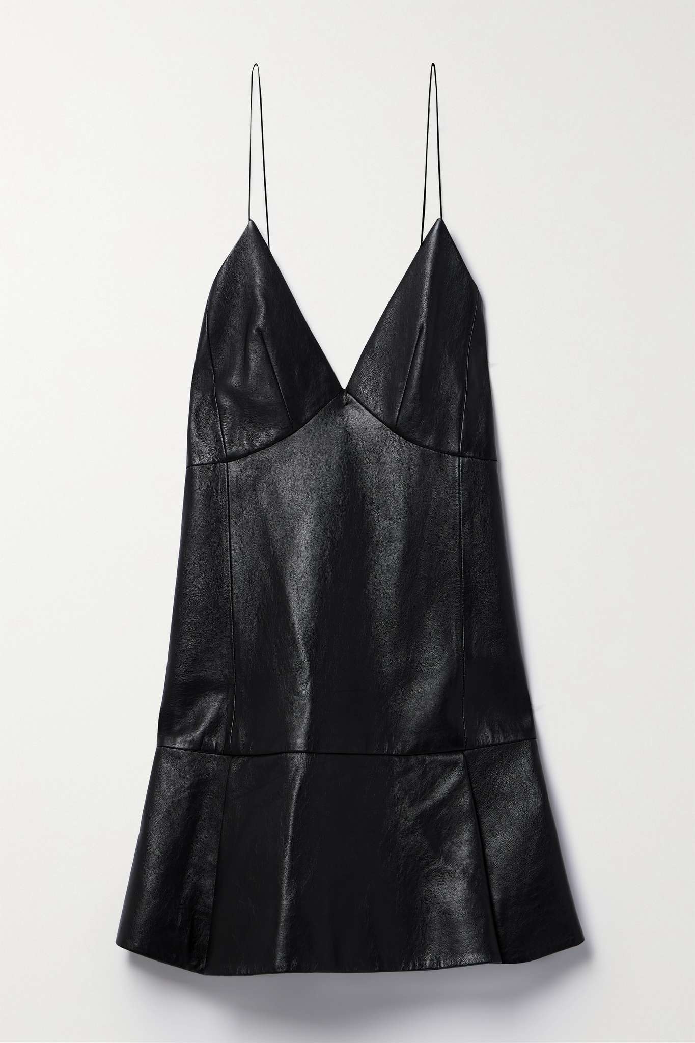 Archie pleated leather mini dress - 1