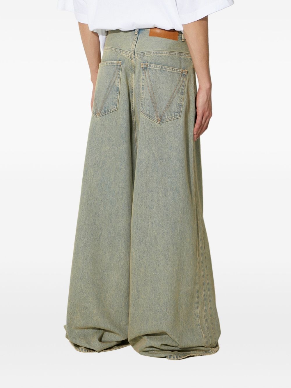 faded wide-leg jeans - 4