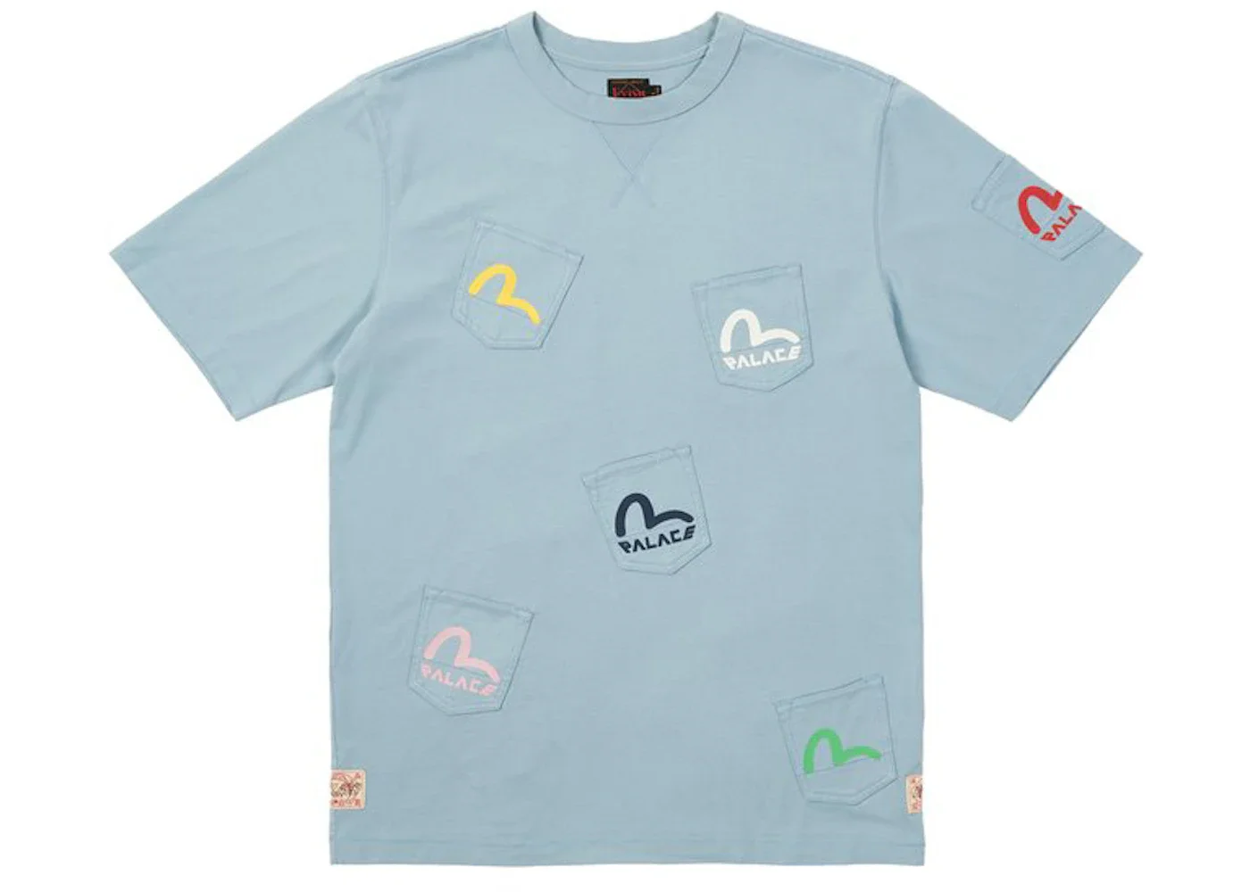 Palace x Evisu Multi Pocket T-shirt Dusty Blue - 1