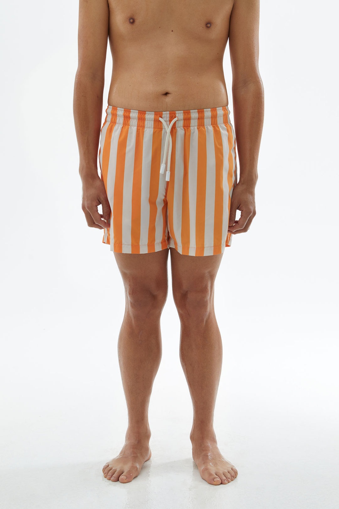 ORANGE & WHITE STRIPED SWIMSHORTS - 3