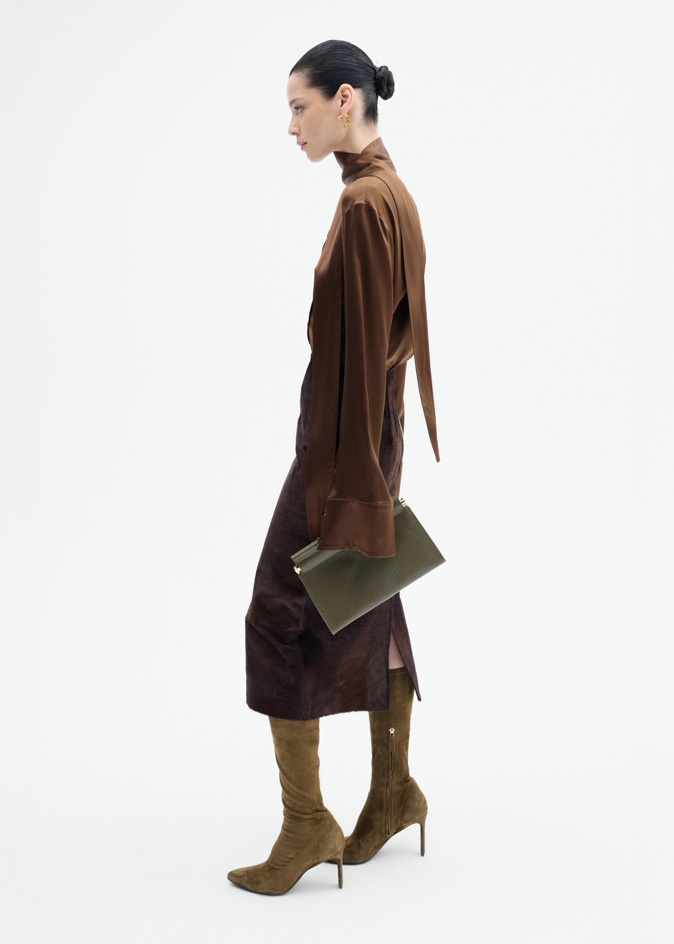 Heeled Suede Boot - 4