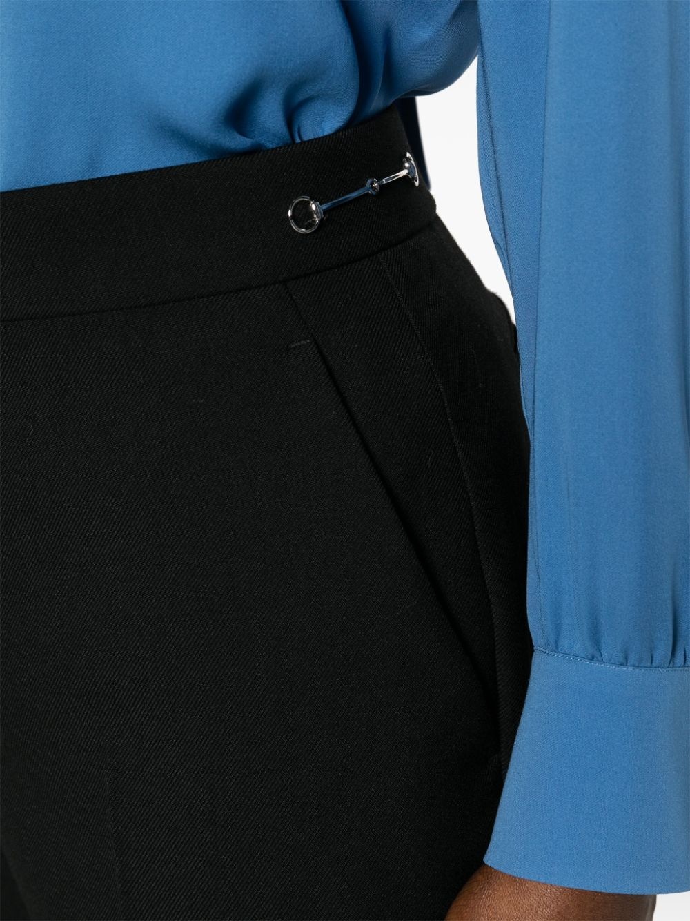 Horsebit-detail wool trousers - 5