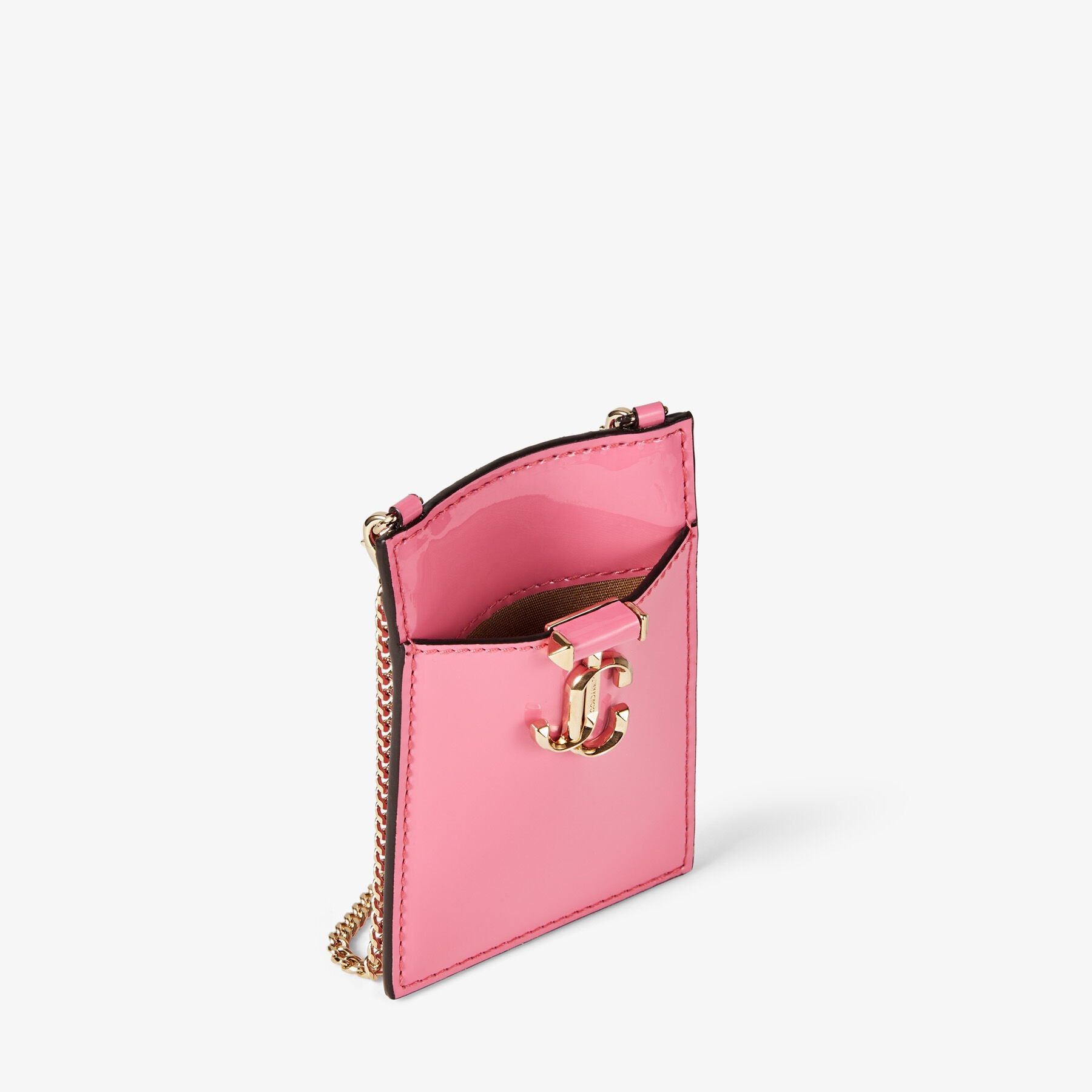 Card Holder w/Chain
Candy Pink Patent Leather Card Holder with Chain - 4