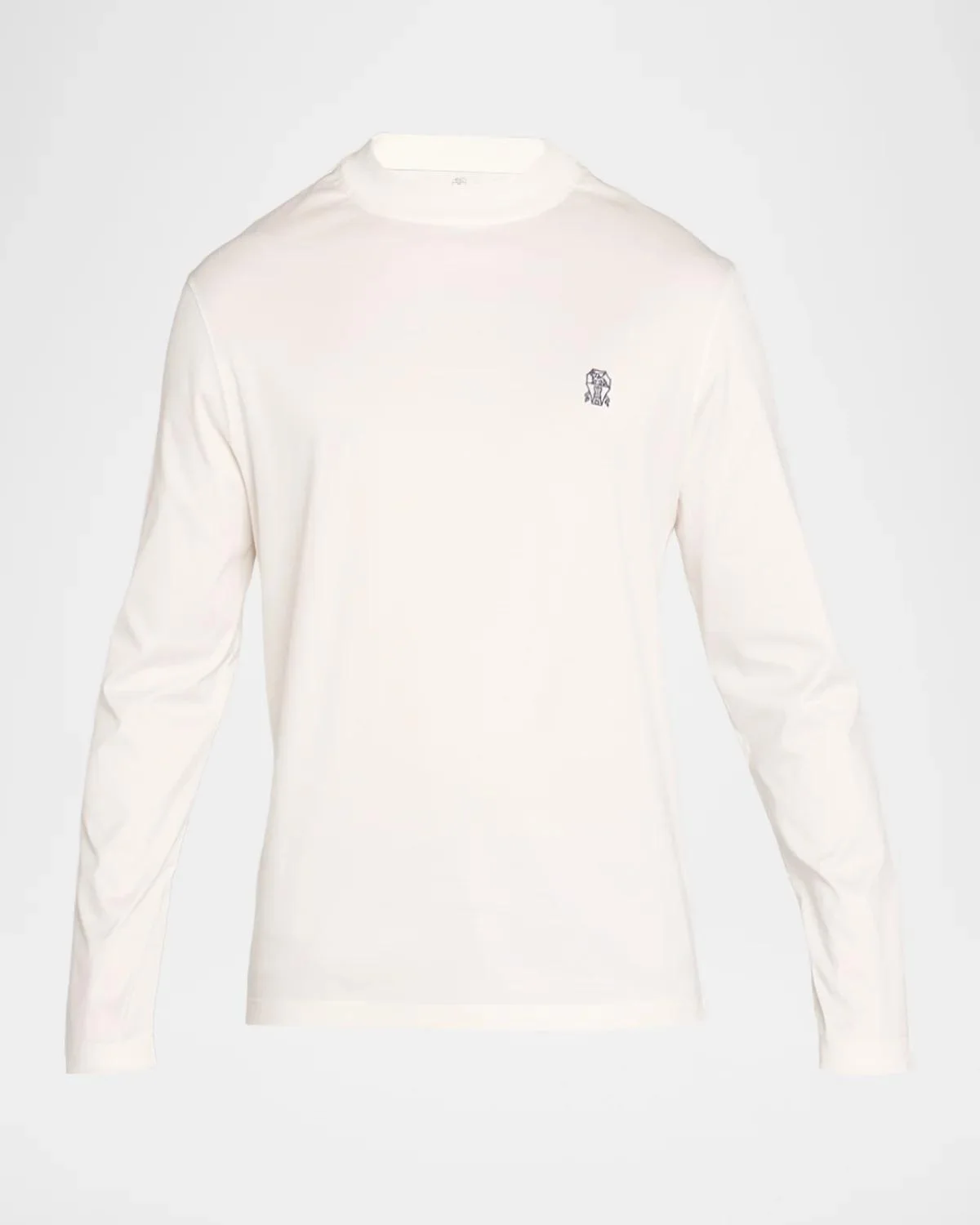 Men's Cotton Crest Mock Neck T-Shirt - 1