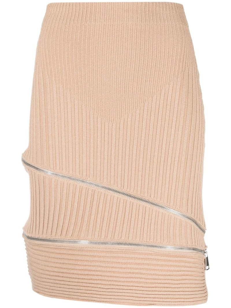 ribbed zip-detail skirt 1