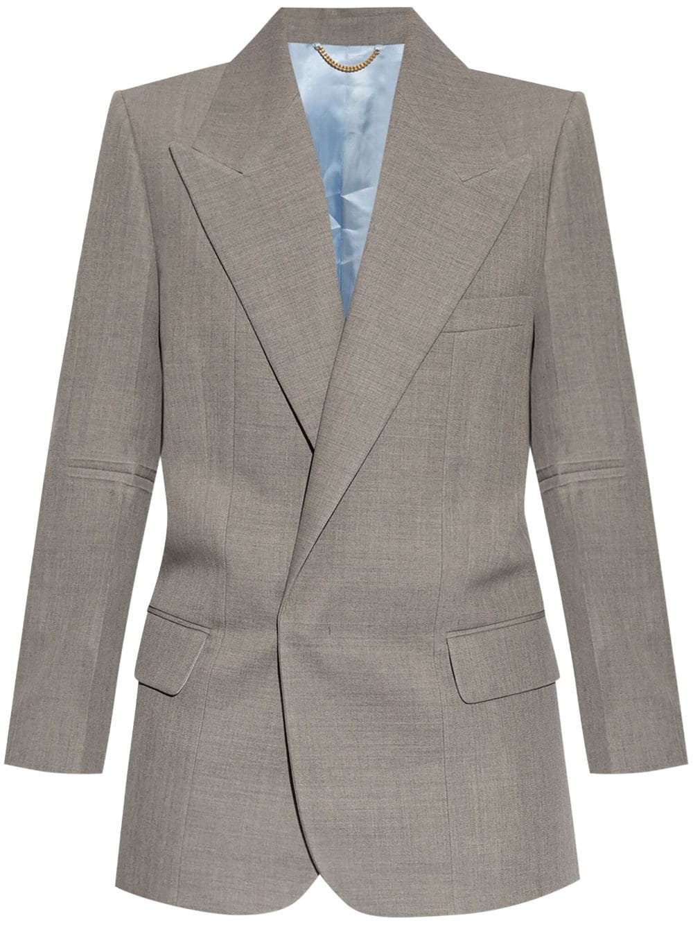 contrasting-border wool blazer - 1