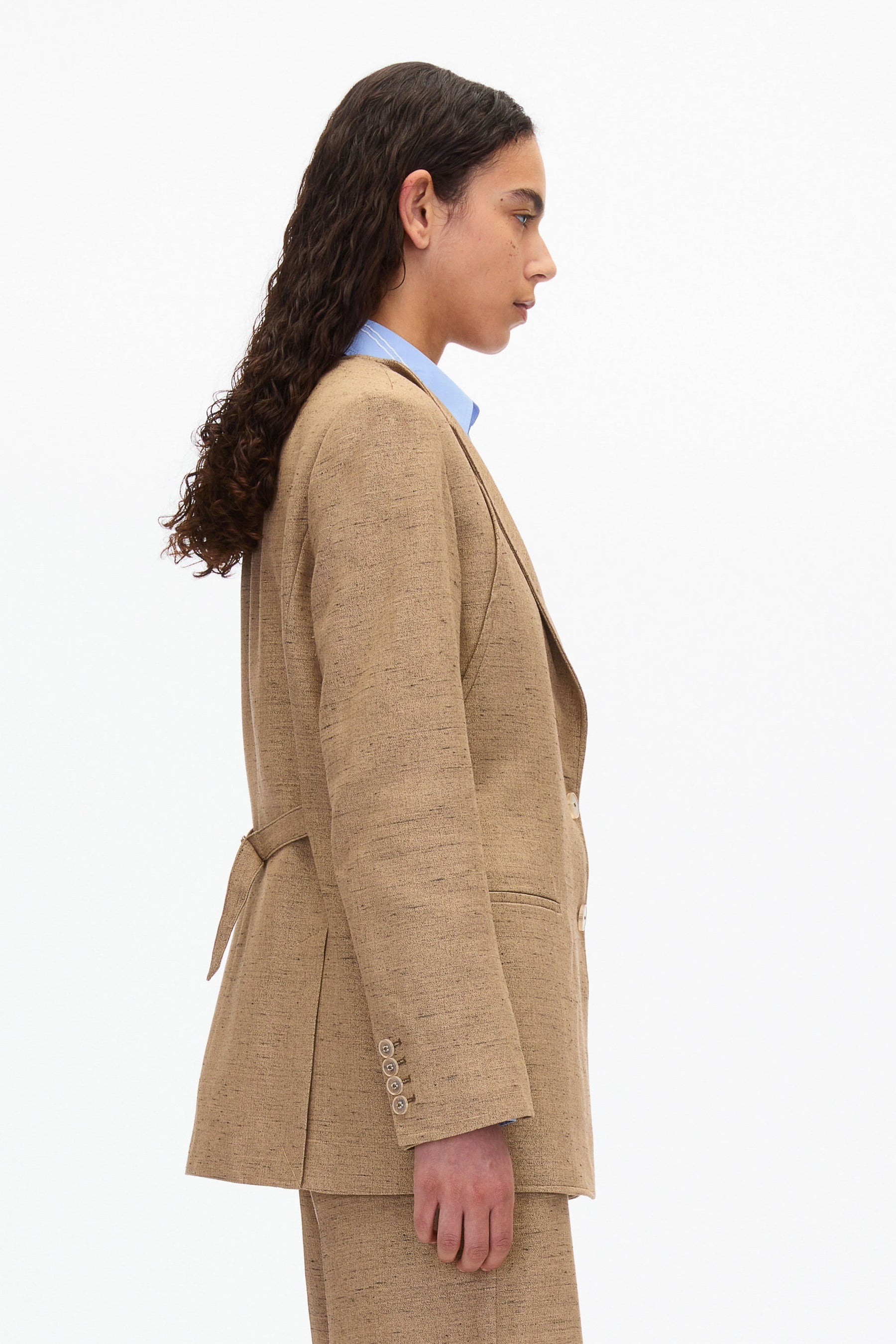 Collarless Relaxed Blazer - 3