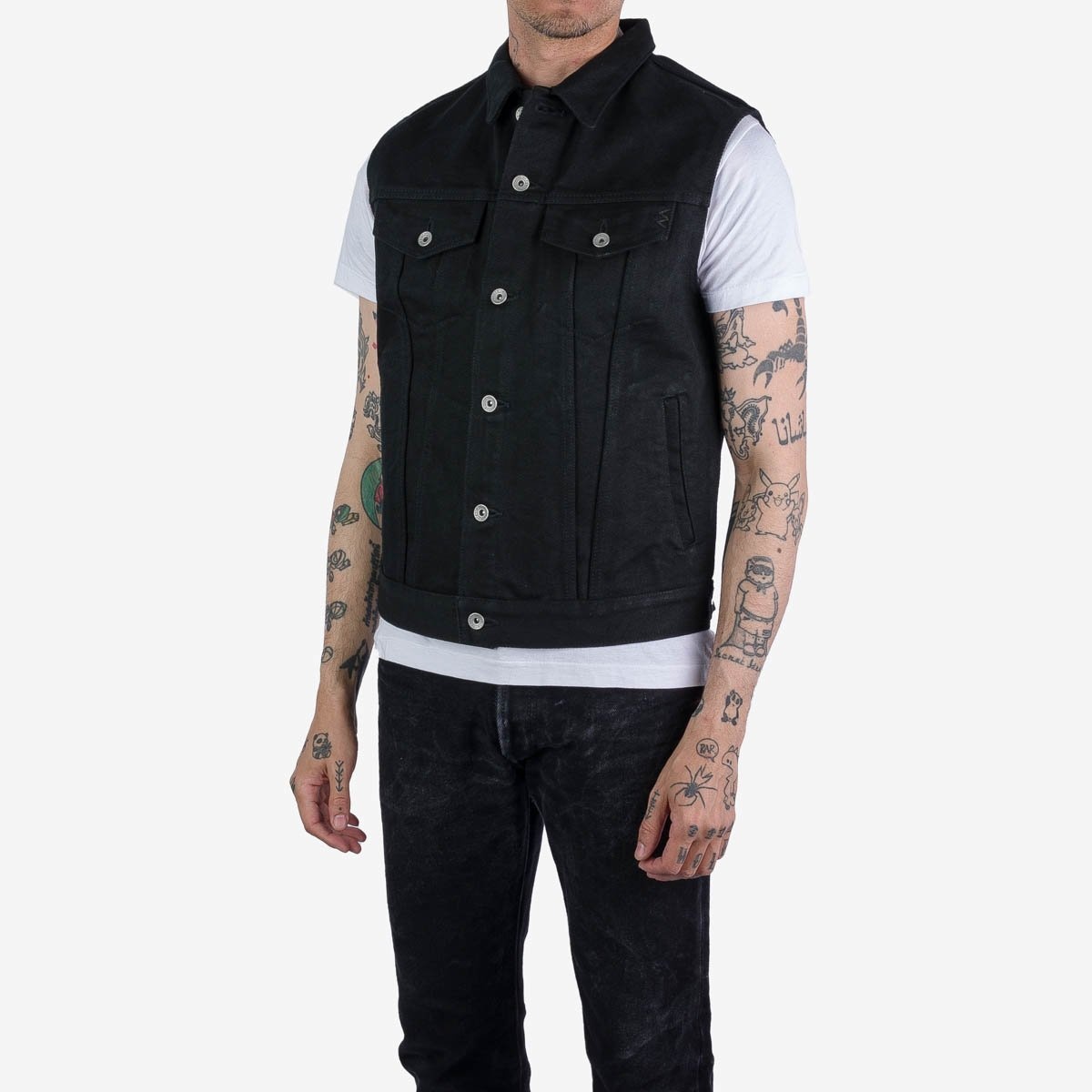 IHV-IHxDM-01 Iron Heart x DicE x Giulio Miglietta Collaboration 21oz Non-Fade Denim Type III Vest wi - 2