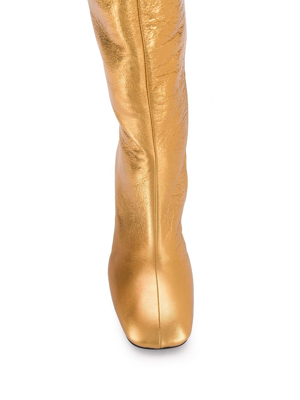 metallic square-toe boots - 4