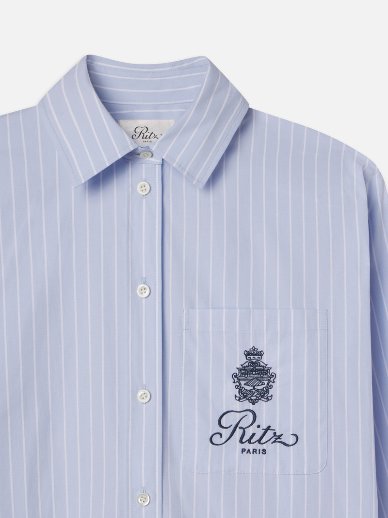 FRAME Ritz Oversized Pocket Shirt in Heritage Blue Multi outlook