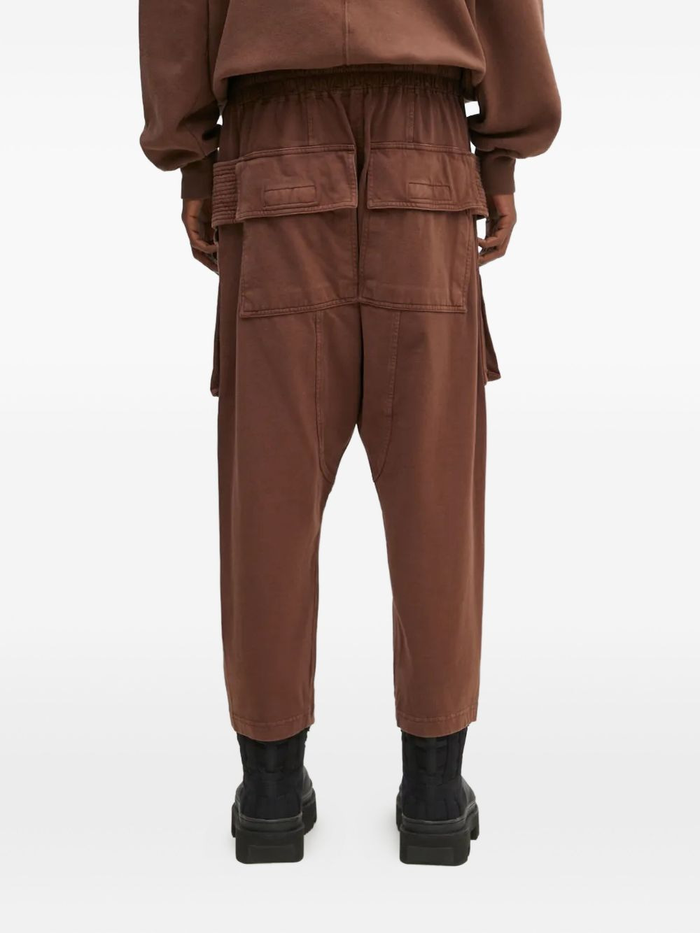 mutiple-pockets drawstring drop-crotch trousers - 3