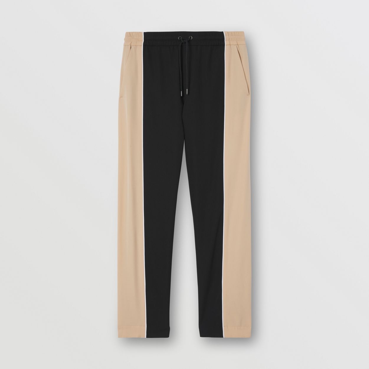 Contrast Stripe Grain de Poudre Wool Jogging Pants - 1