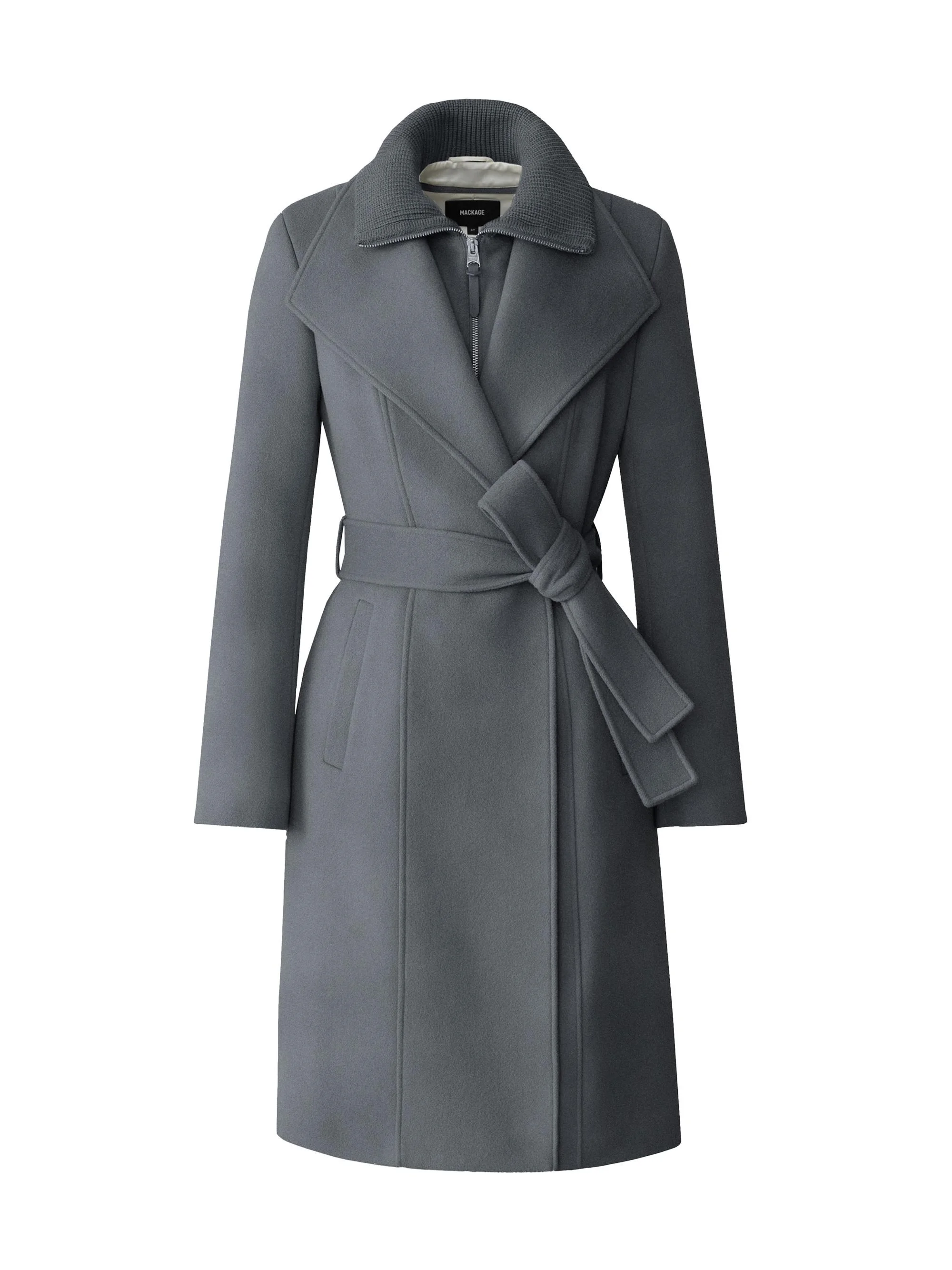 Women's Norita 2-In-1 Double Face Wool Coat - Carbon Mix - 1