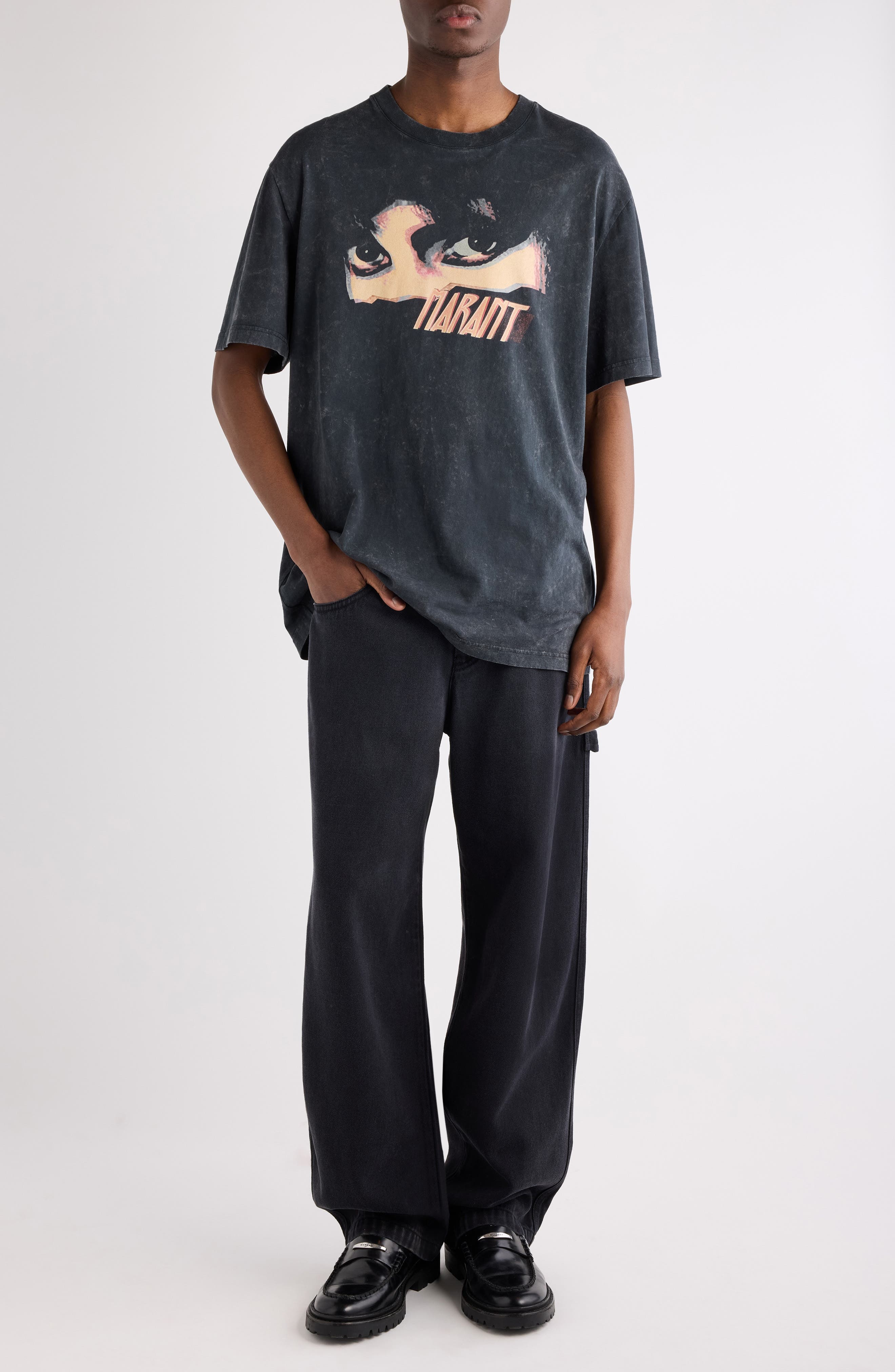 Isabel Marant Hugo Graphic T-Shirt in Faded Black at Nordstrom - 2
