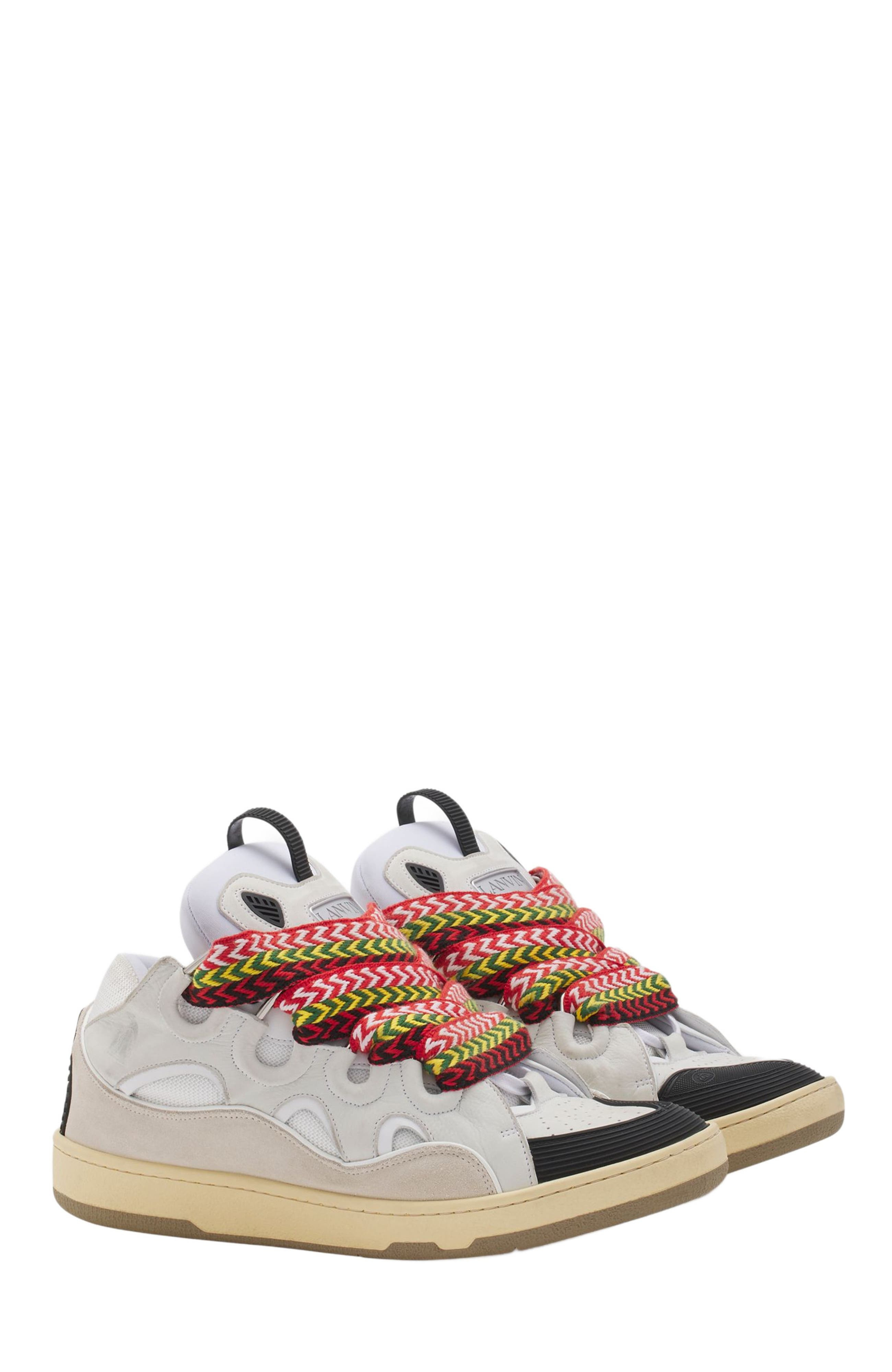 Lanvin LEATHER CURB SNEAKERS in White at Nordstrom - 2