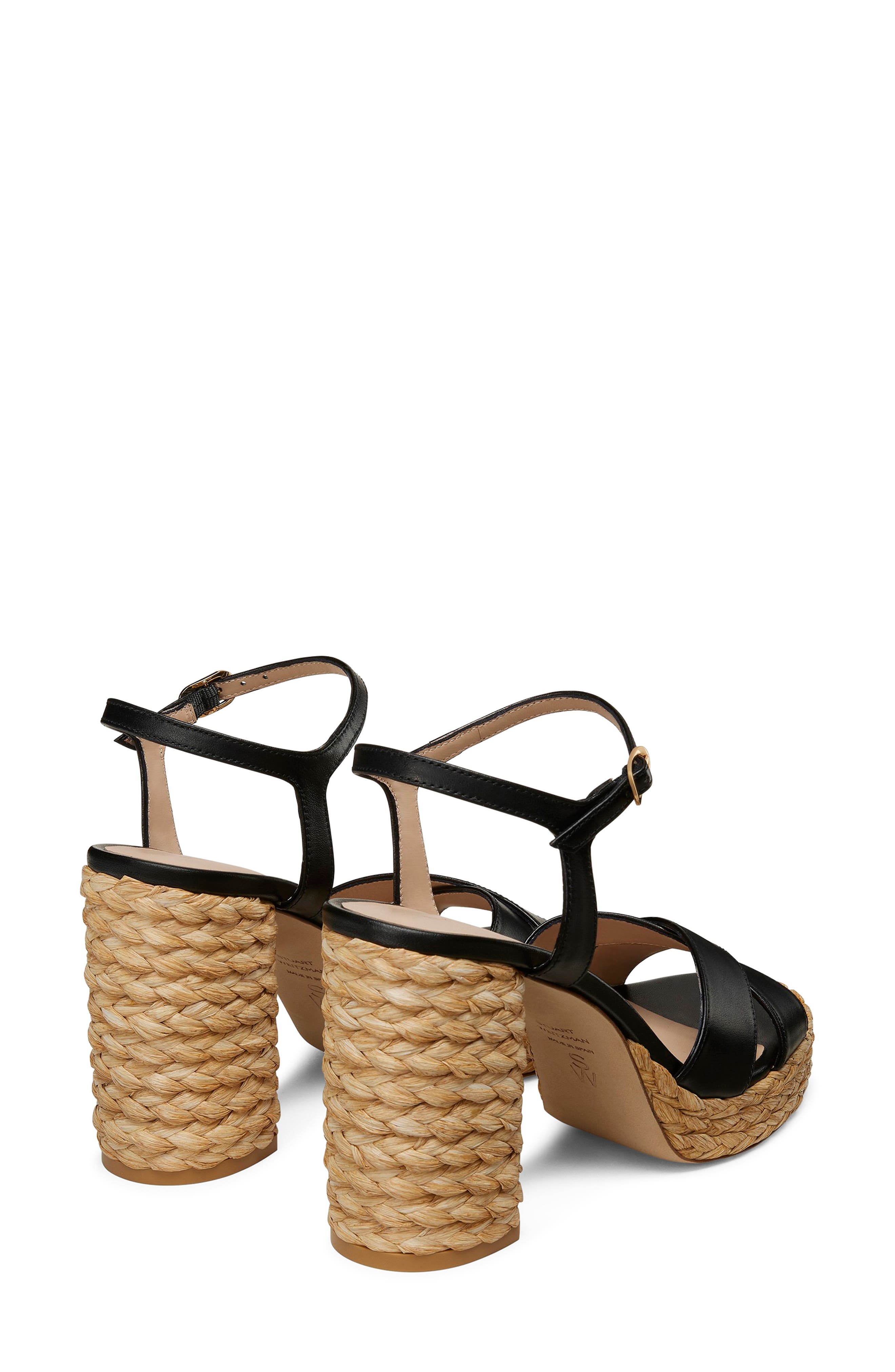 Stuart Weitzman Dayna Platform Sandal in Black/Natural at Nordstrom - 2