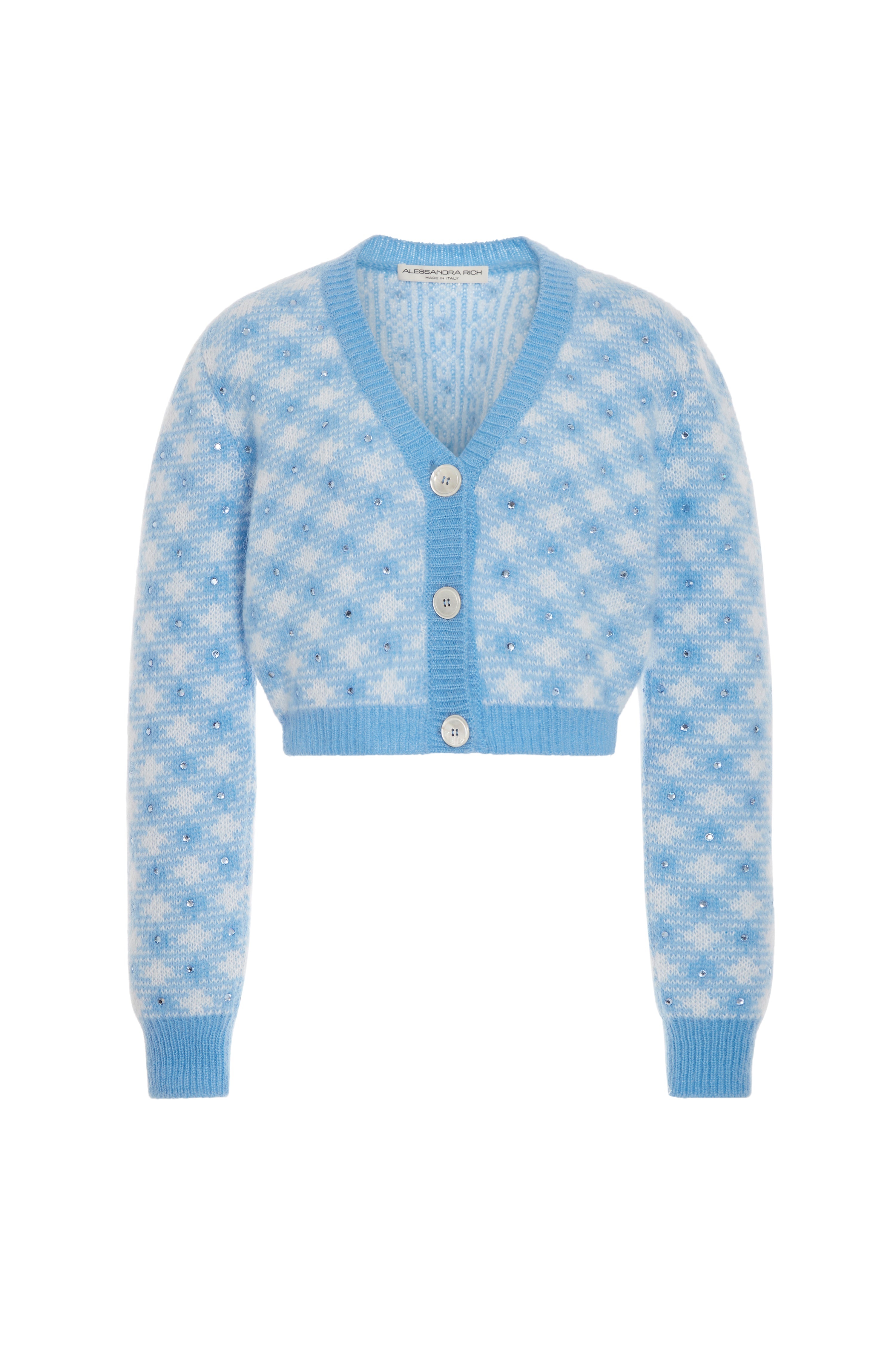 VICHY KNITTED CARDIGAN WITH HOTFIX - 1