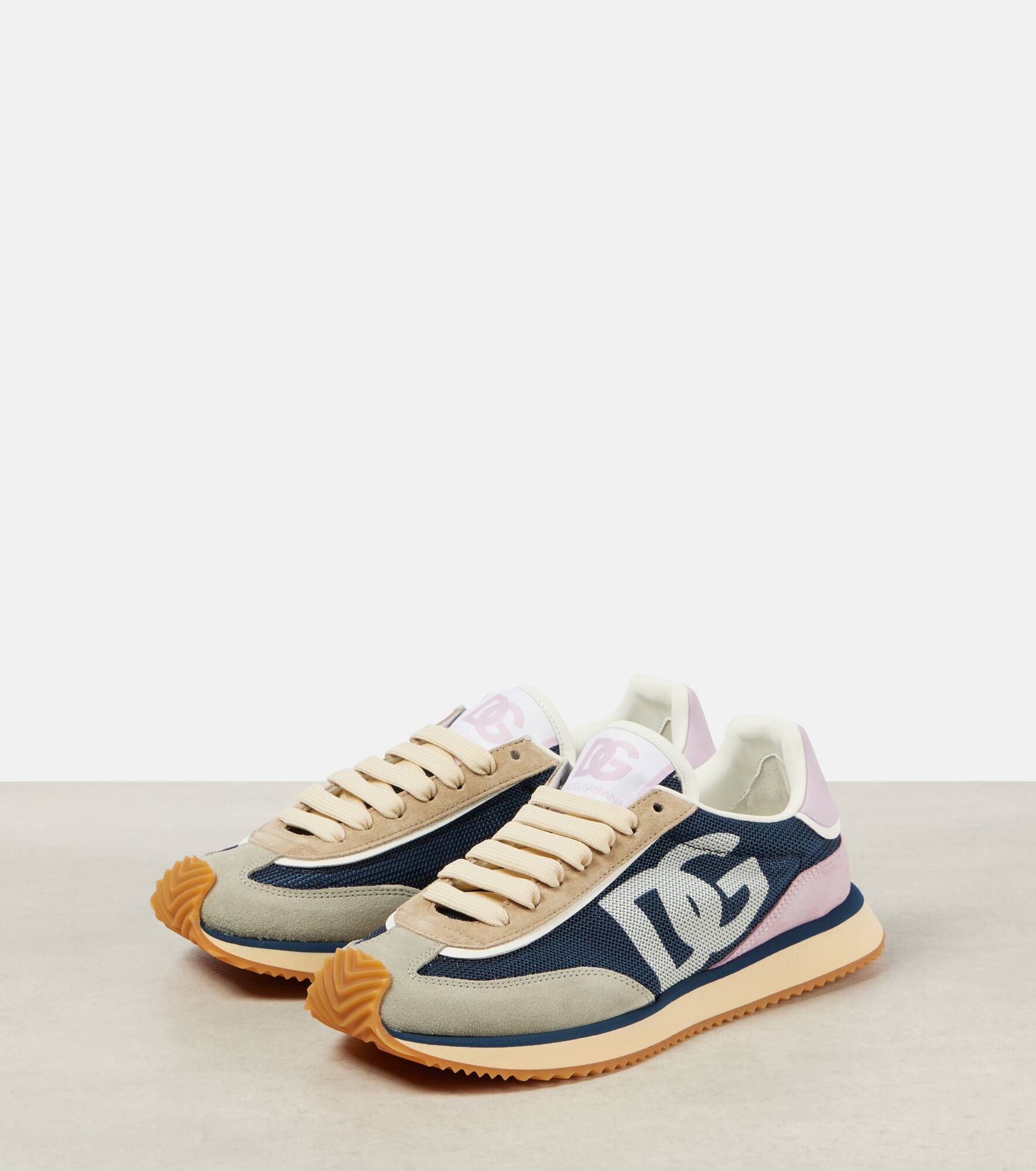 Logo suede sneakers - 5