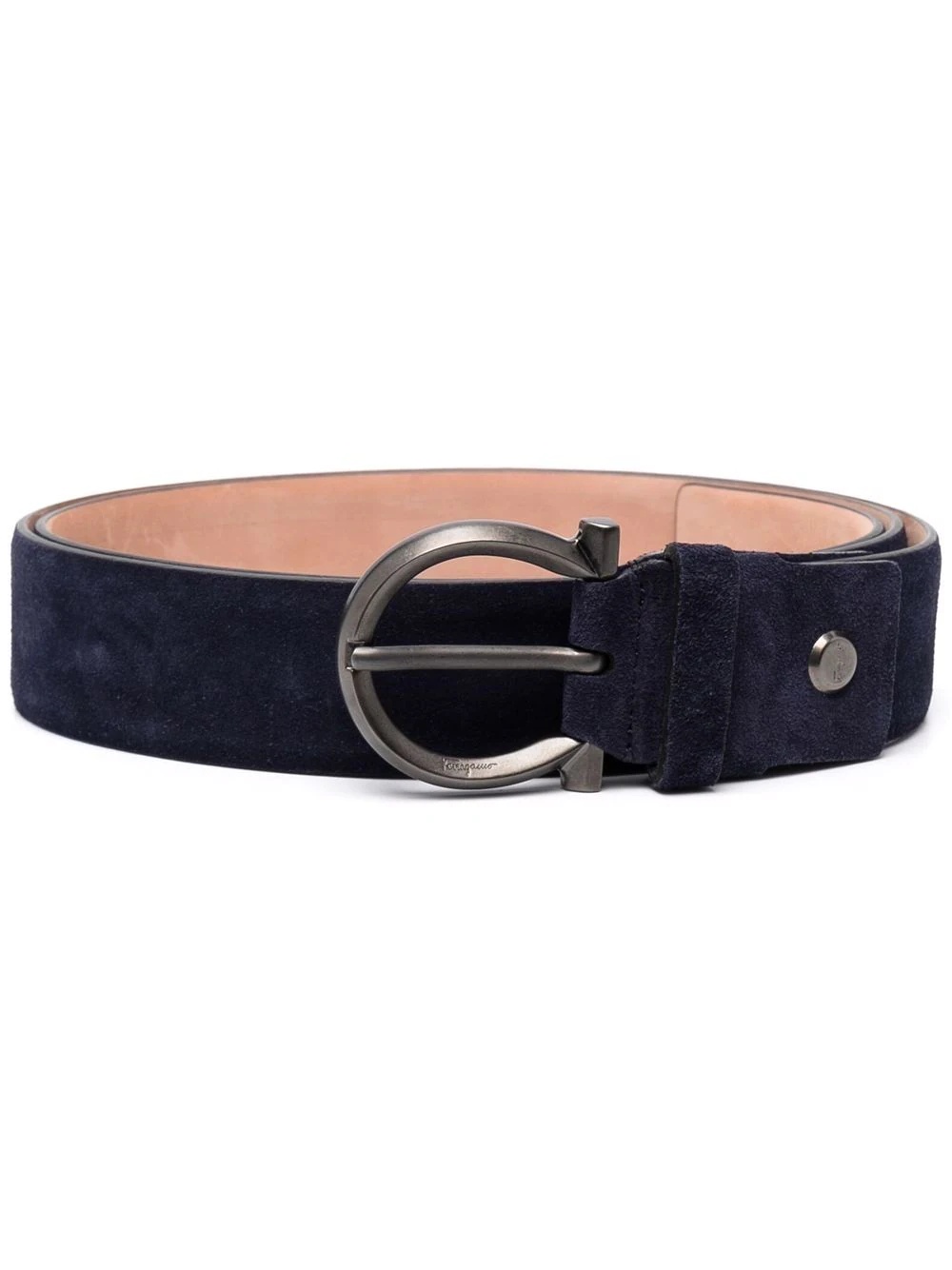 suede Gancini buckle belt - 1