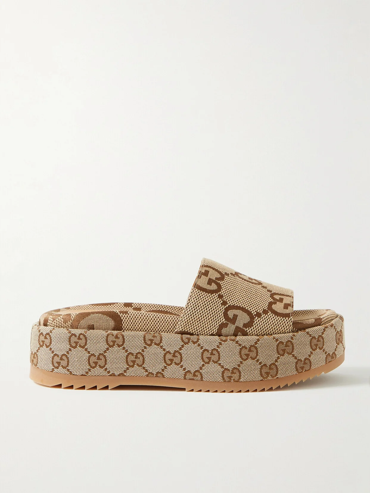 Angelina Logo-jacquard Coated-canvas Platform Slides - 1