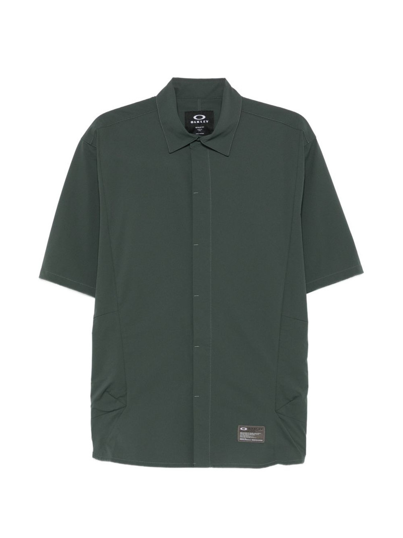 short-sleeve logo-patch shirt 1