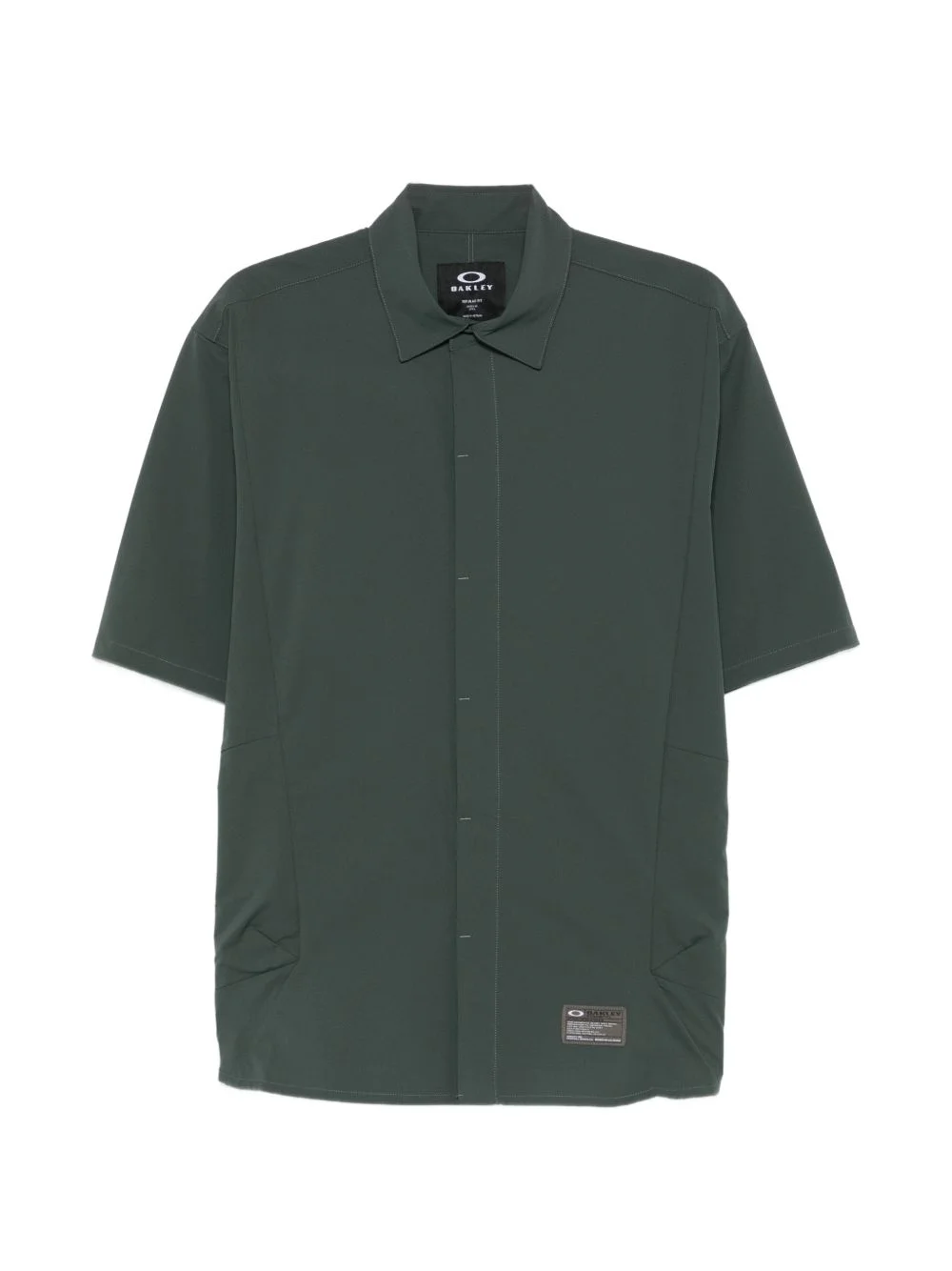 short-sleeve logo-patch shirt - 1