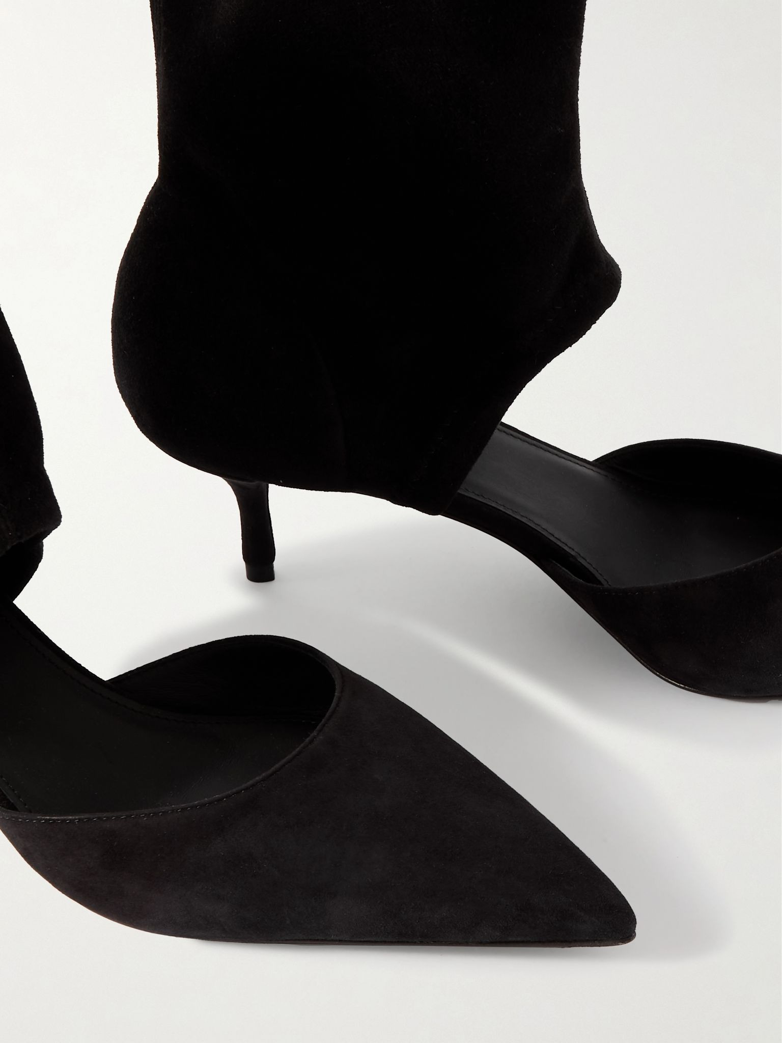 55 cutout suede ankle boots Black - 4