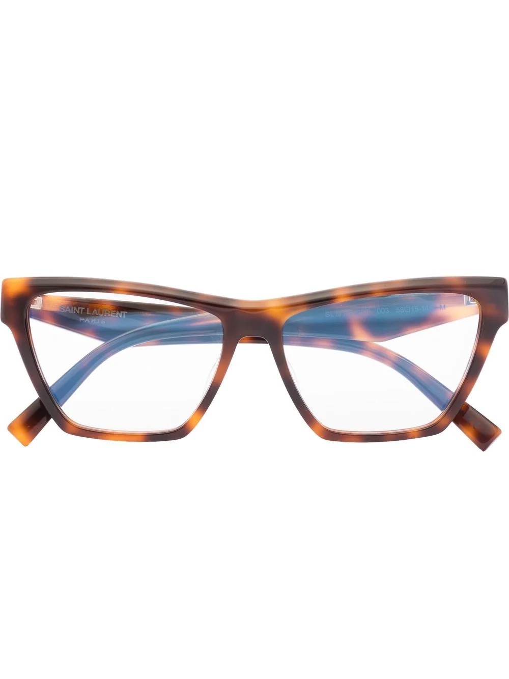 tortoiseshell-effect cat eye-frame glasses - 1